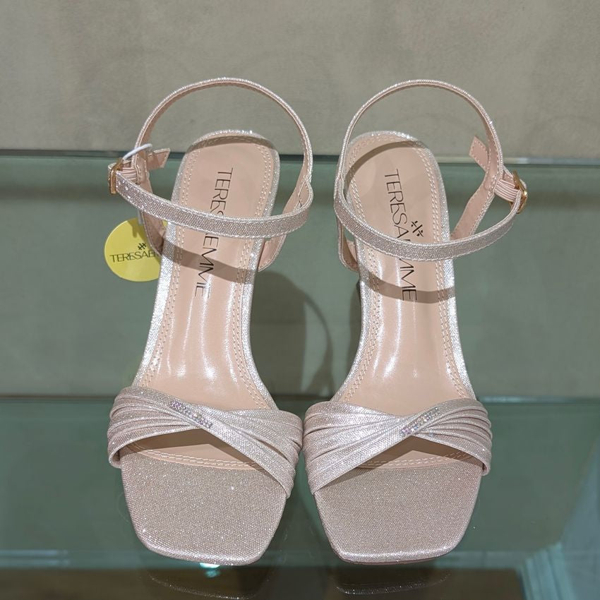 Sandali  platino con strass teresa emme A0100