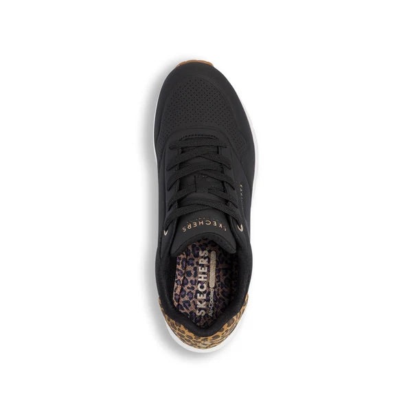 Skechers Uno Jungke Nite 177093/BKLD Donna Nero Leopardato - Sneakers Platform