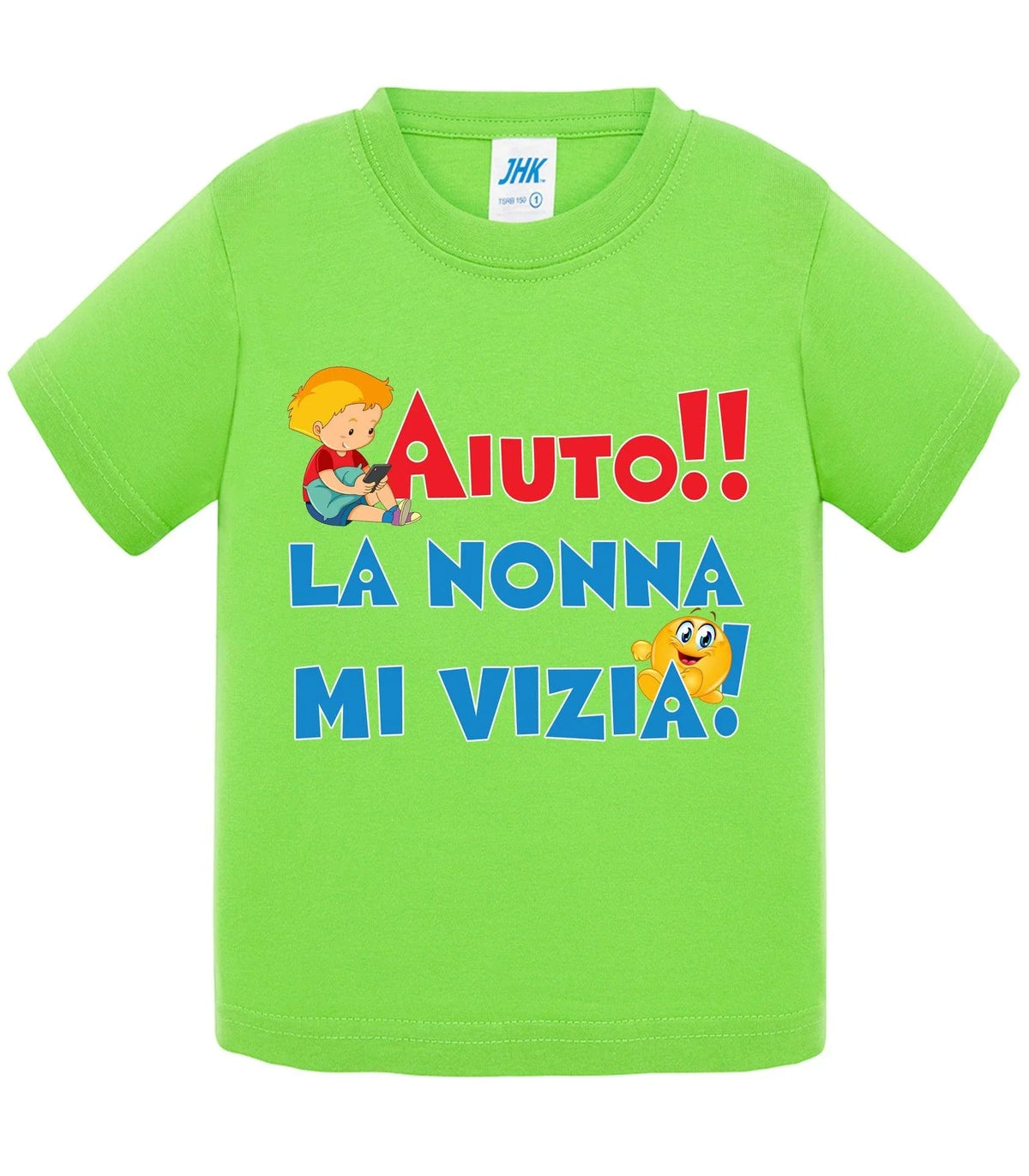 Aiuto la Nonna MI Vizia - T-shirt per Bambino/a Mod. Baby &amp; Kid Da 0 a 8 anni