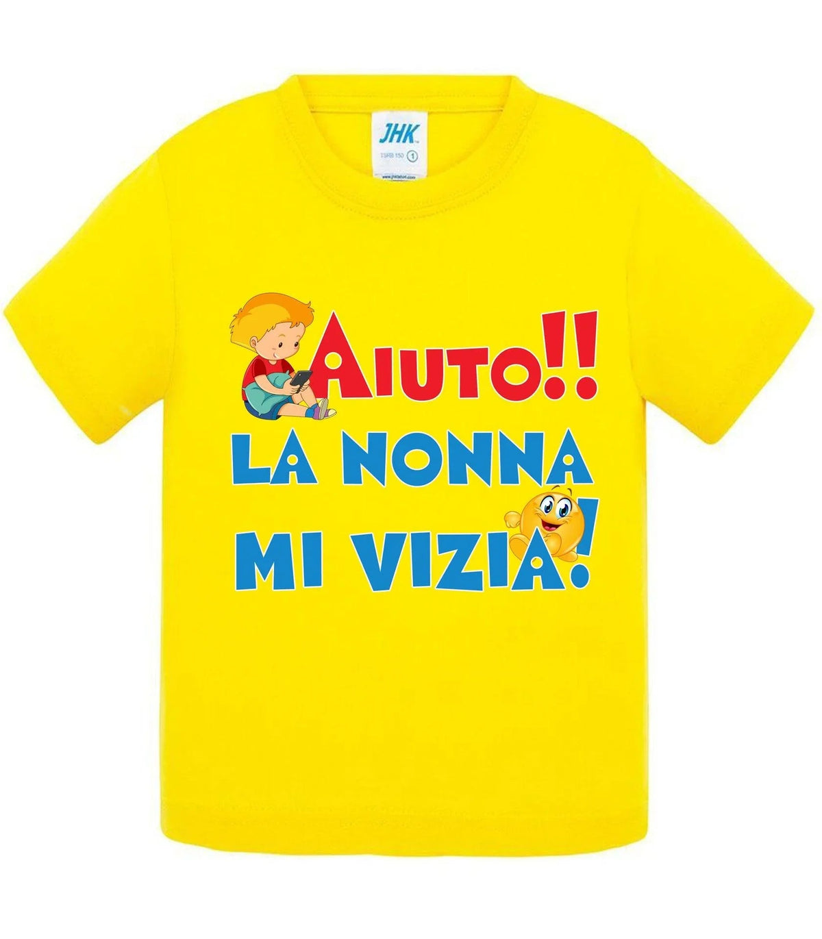 Aiuto la Nonna MI Vizia - T-shirt per Bambino/a Mod. Baby &amp; Kid Da 0 a 8 anni