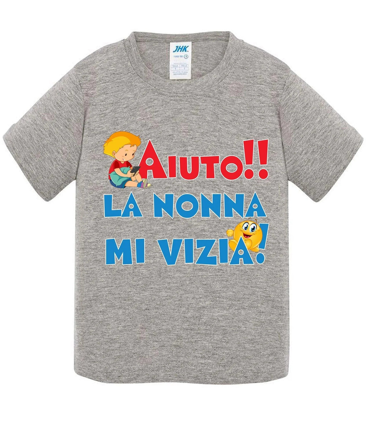 Aiuto la Nonna MI Vizia - T-shirt per Bambino/a Mod. Baby &amp; Kid Da 0 a 8 anni