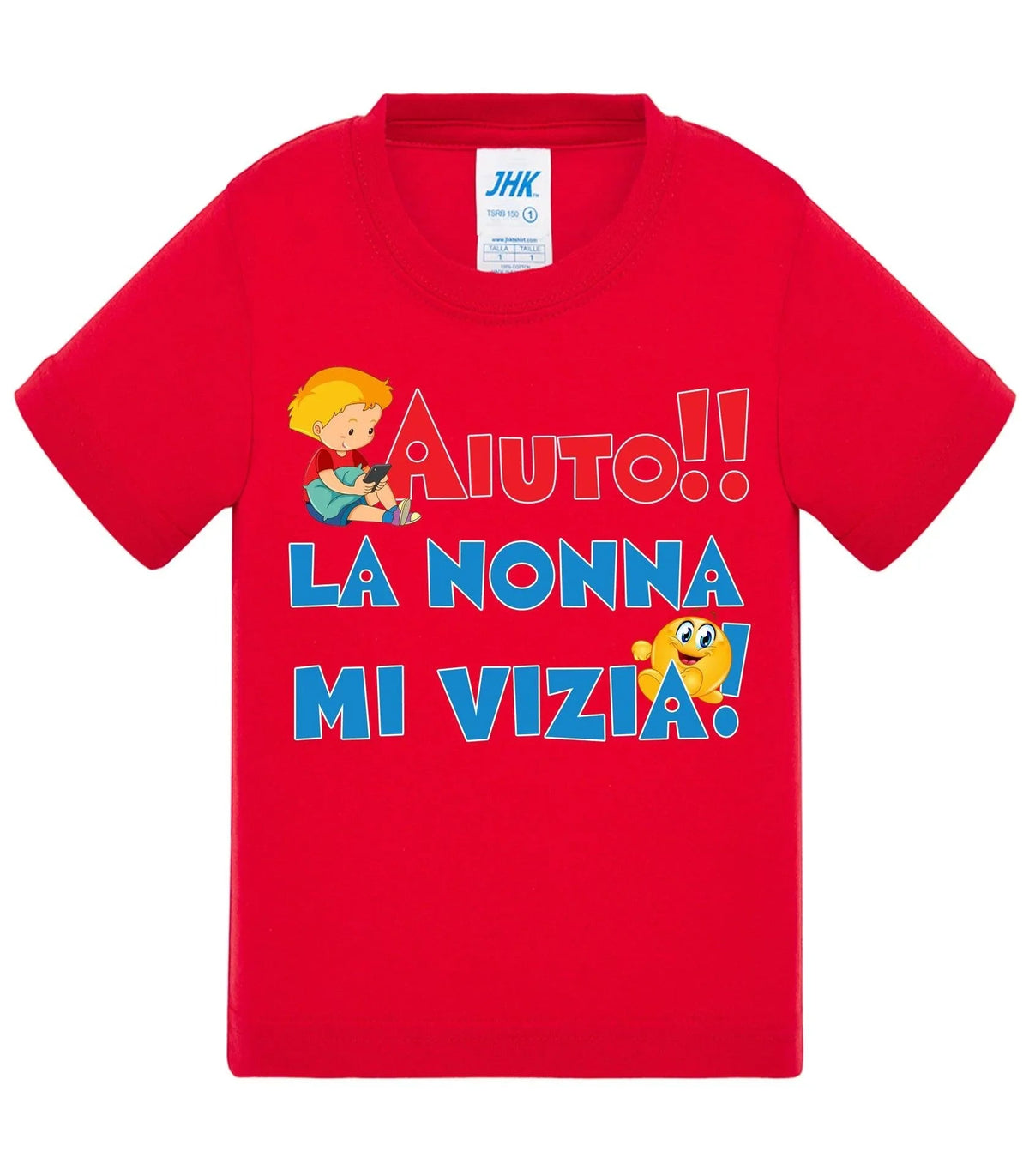 Aiuto la Nonna MI Vizia - T-shirt per Bambino/a Mod. Baby &amp; Kid Da 0 a 8 anni