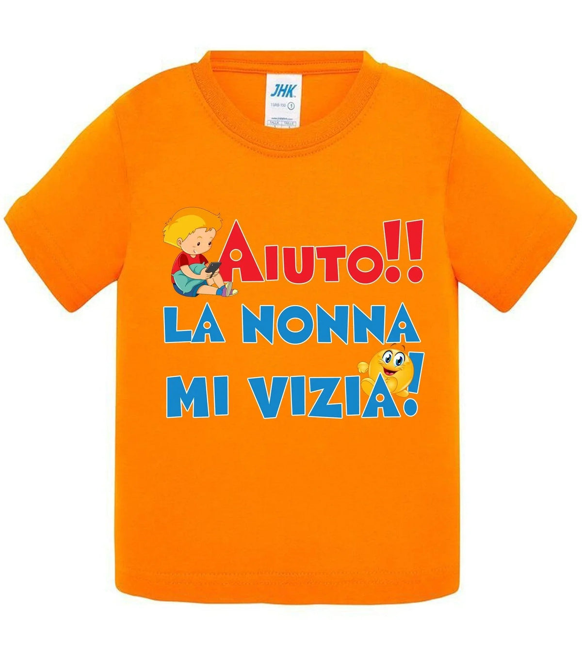 Aiuto la Nonna MI Vizia - T-shirt per Bambino/a Mod. Baby &amp; Kid Da 0 a 8 anni