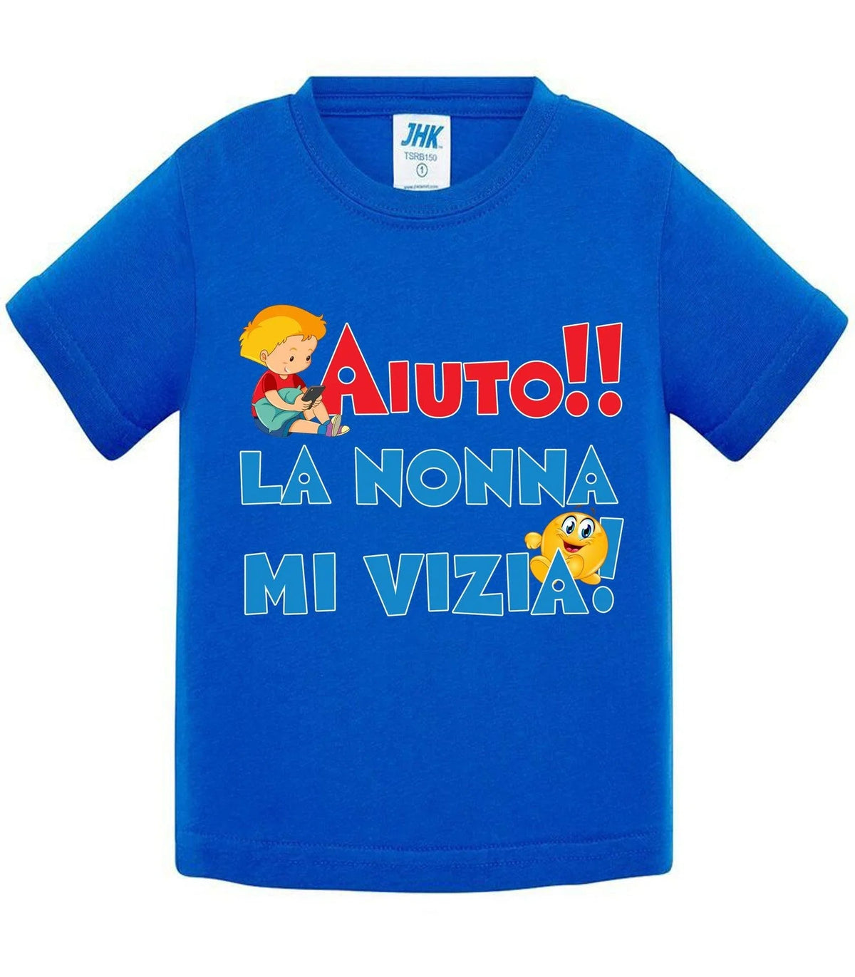 Aiuto la Nonna MI Vizia - T-shirt per Bambino/a Mod. Baby &amp; Kid Da 0 a 8 anni