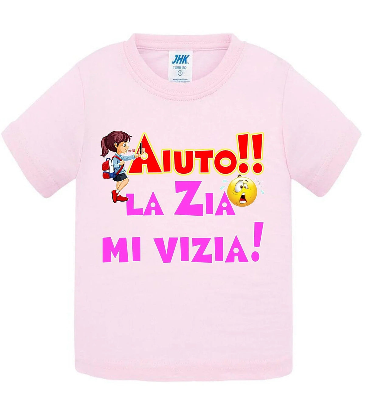 Aiuto la Zia o lo Zio mi Vizia - T-shirt per Bambino/a Mod. Baby &amp; Kid Da 0 a 8 anni