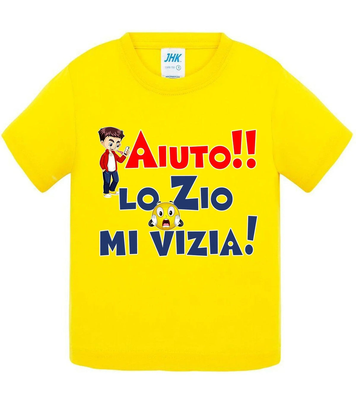 Aiuto la Zia o lo Zio mi Vizia - T-shirt per Bambino/a Mod. Baby &amp; Kid Da 0 a 8 anni