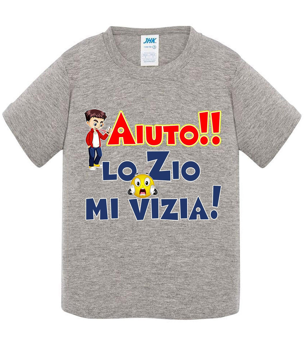Aiuto la Zia o lo Zio mi Vizia - T-shirt per Bambino/a Mod. Baby &amp; Kid Da 0 a 8 anni