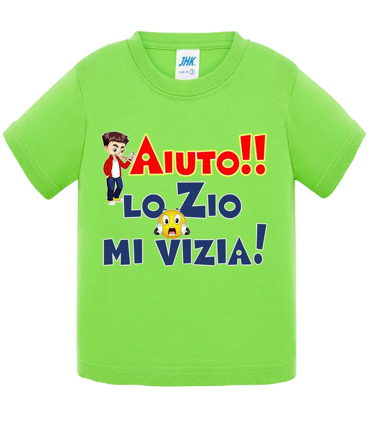 Aiuto la Zia o lo Zio mi Vizia - T-shirt per Bambino/a Mod. Baby &amp; Kid Da 0 a 8 anni