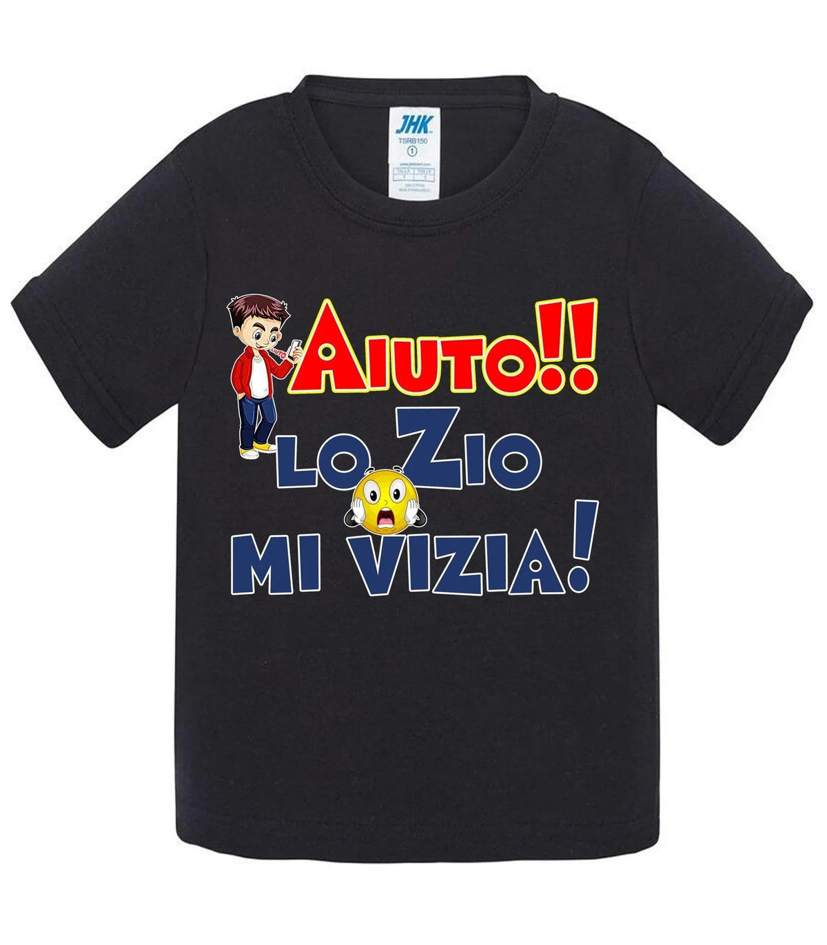 Aiuto la Zia o lo Zio mi Vizia - T-shirt per Bambino/a Mod. Baby &amp; Kid Da 0 a 8 anni