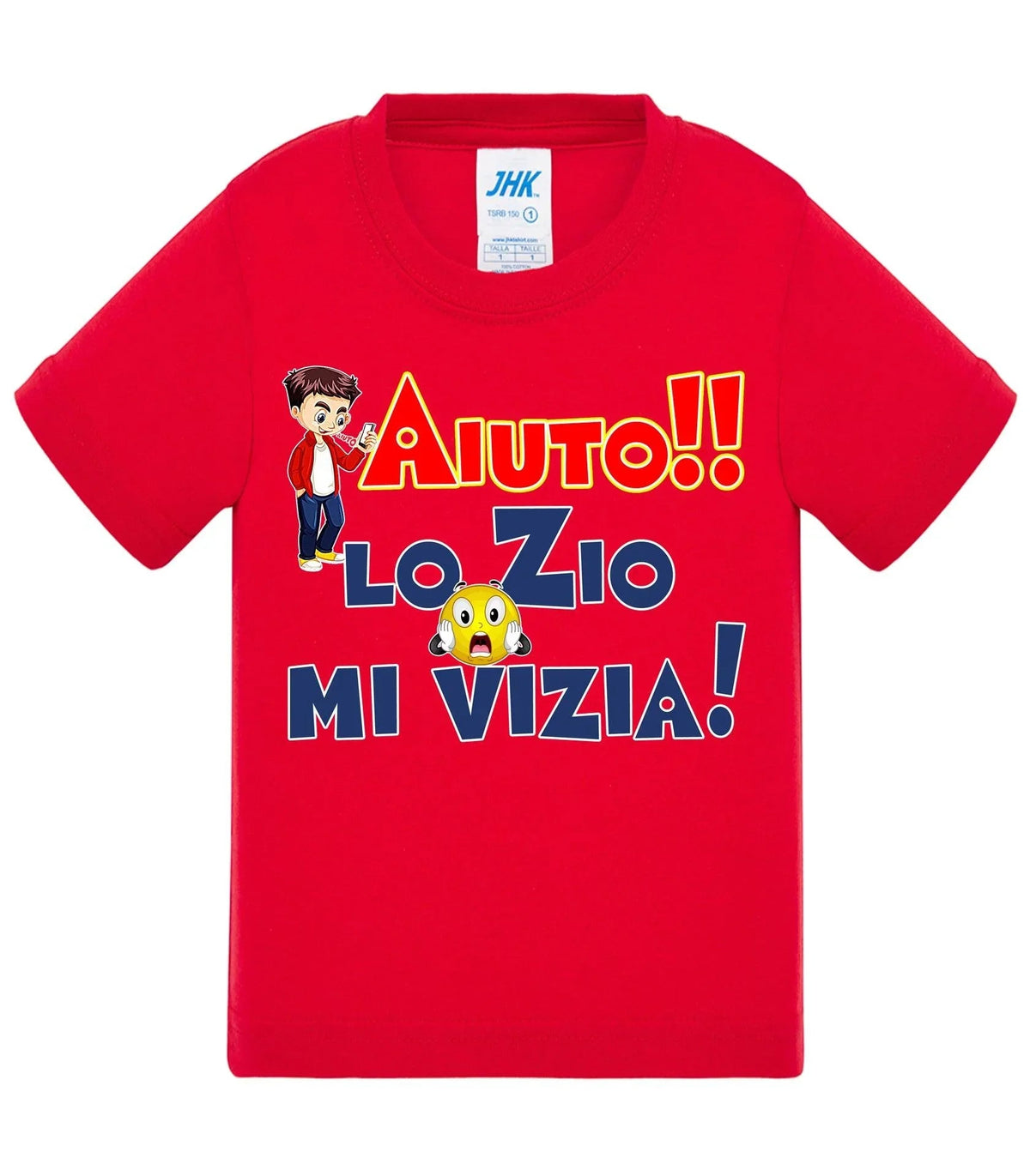Aiuto la Zia o lo Zio mi Vizia - T-shirt per Bambino/a Mod. Baby &amp; Kid Da 0 a 8 anni