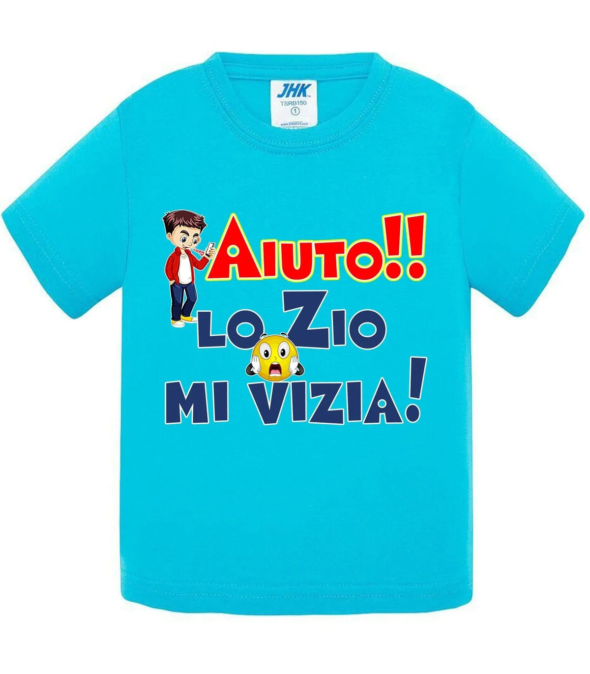 Aiuto la Zia o lo Zio mi Vizia - T-shirt per Bambino/a Mod. Baby &amp; Kid Da 0 a 8 anni