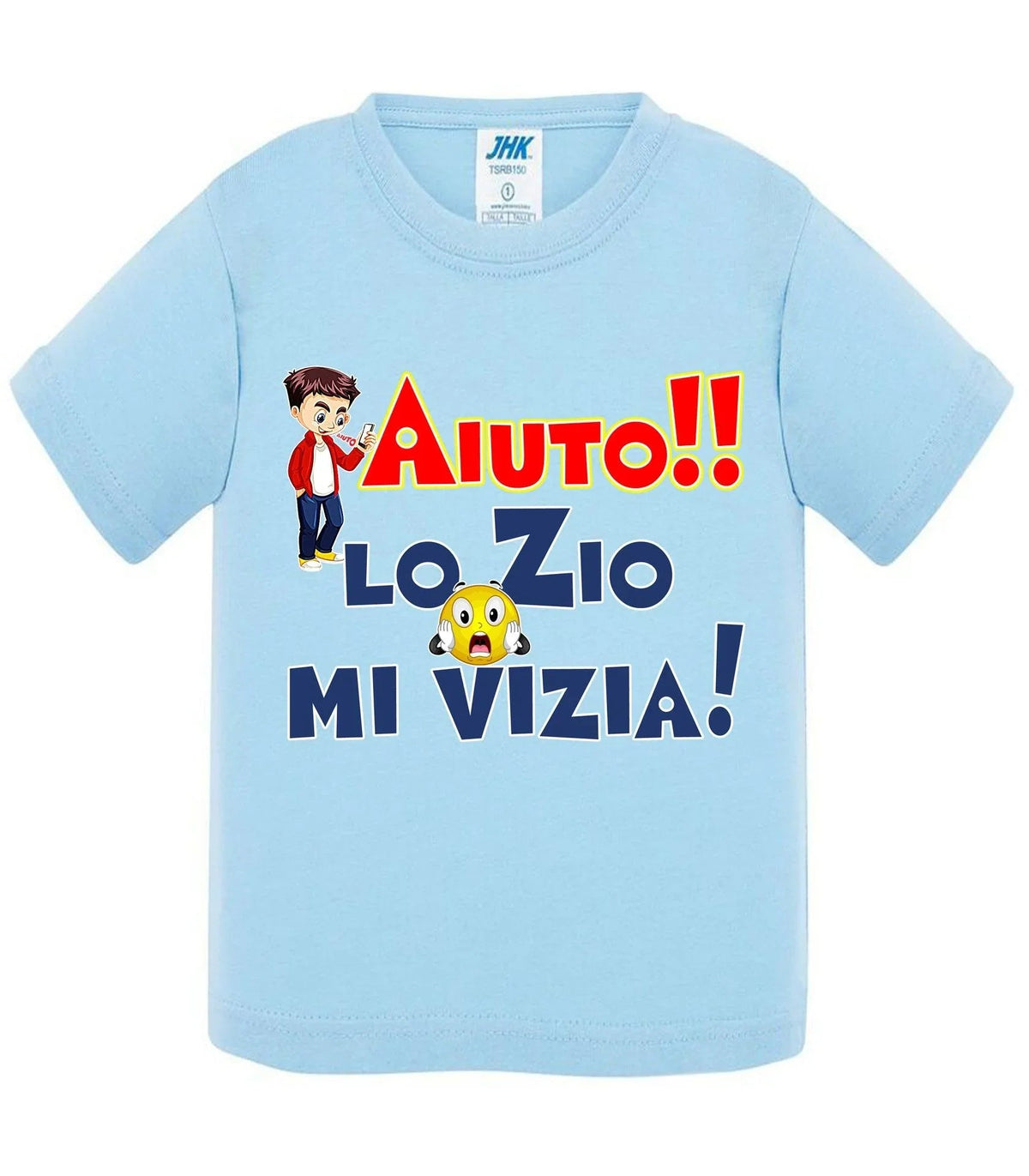 Aiuto la Zia o lo Zio mi Vizia - T-shirt per Bambino/a Mod. Baby &amp; Kid Da 0 a 8 anni
