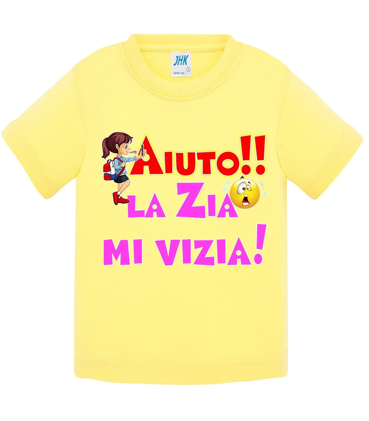 Aiuto la Zia o lo Zio mi Vizia - T-shirt per Bambino/a Mod. Baby &amp; Kid Da 0 a 8 anni