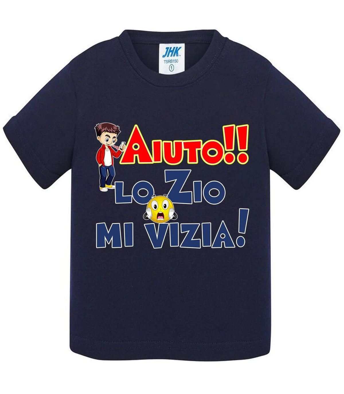 Aiuto la Zia o lo Zio mi Vizia - T-shirt per Bambino/a Mod. Baby &amp; Kid Da 0 a 8 anni