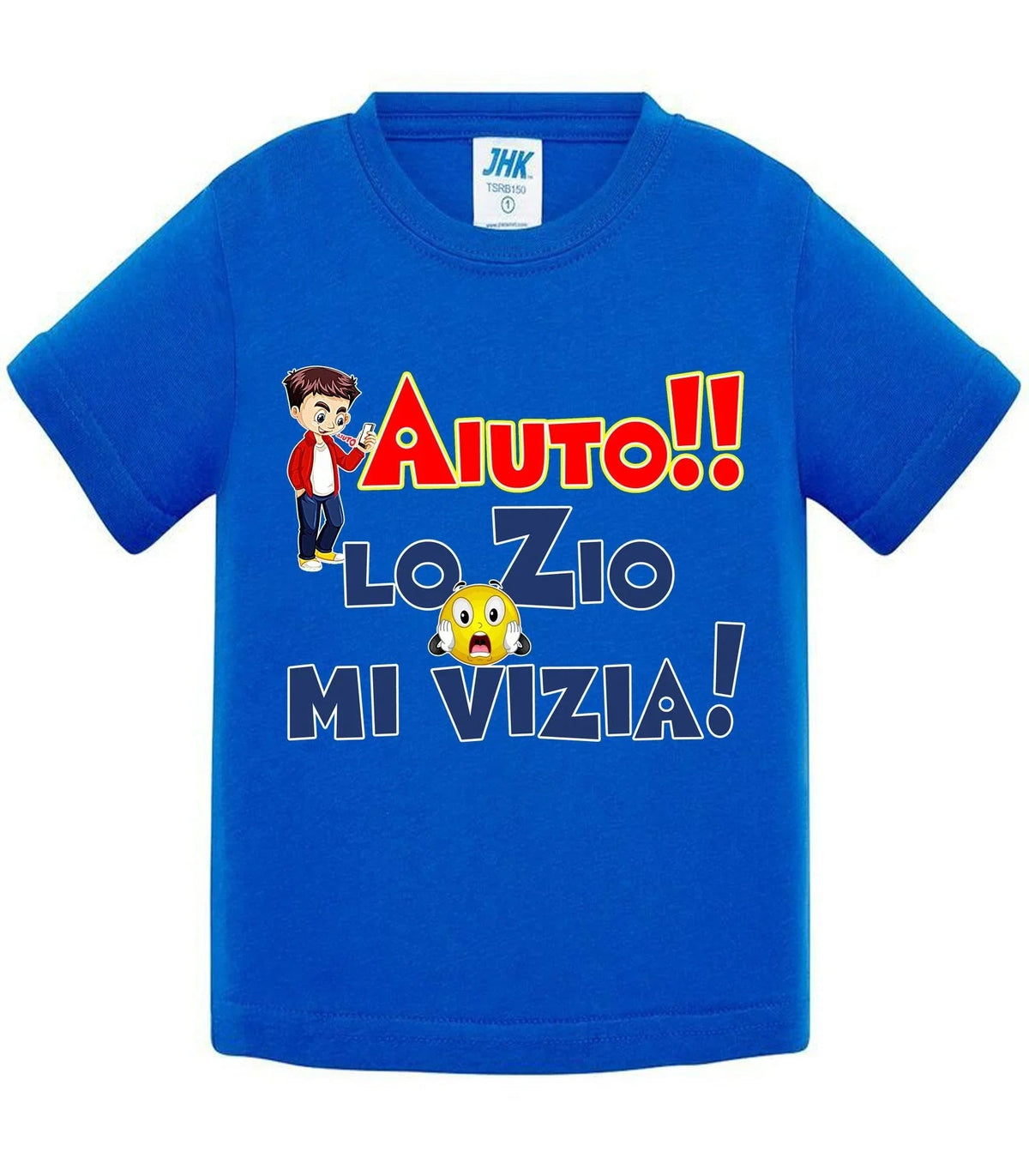 Aiuto la Zia o lo Zio mi Vizia - T-shirt per Bambino/a Mod. Baby &amp; Kid Da 0 a 8 anni