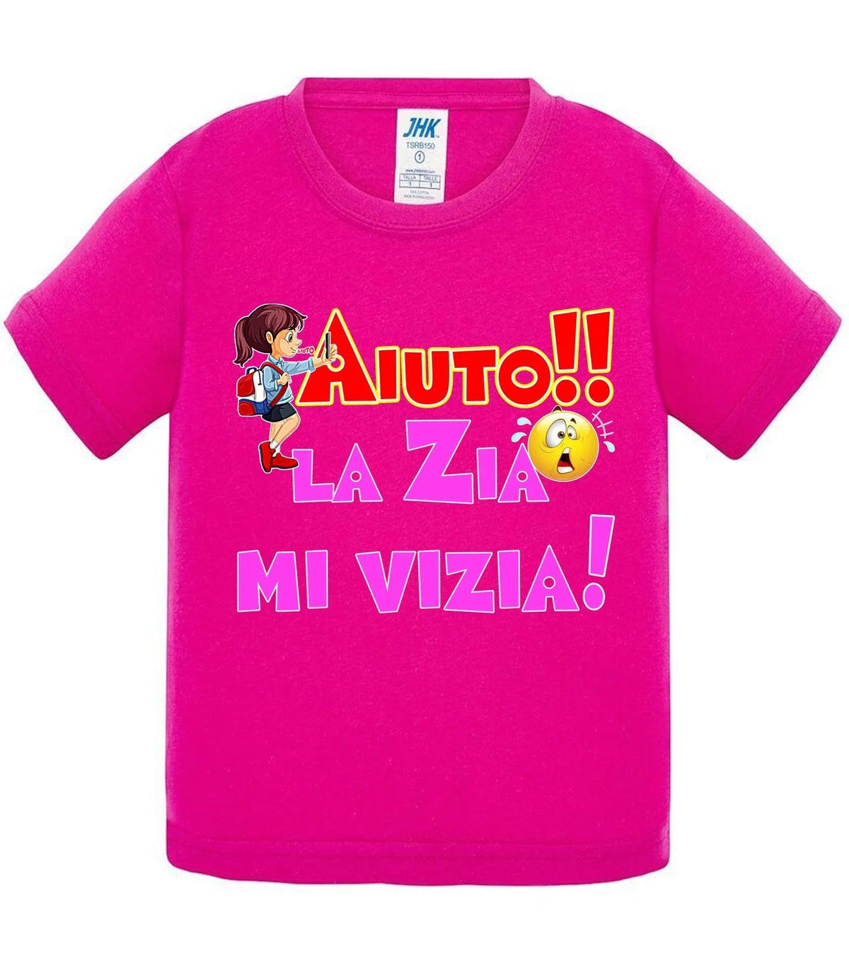 Aiuto la Zia o lo Zio mi Vizia - T-shirt per Bambino/a Mod. Baby &amp; Kid Da 0 a 8 anni