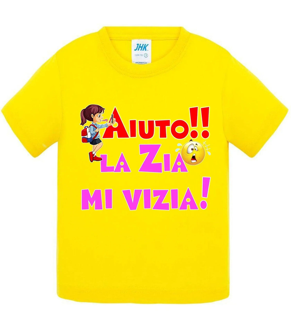 Aiuto la Zia o lo Zio mi Vizia - T-shirt per Bambino/a Mod. Baby &amp; Kid Da 0 a 8 anni