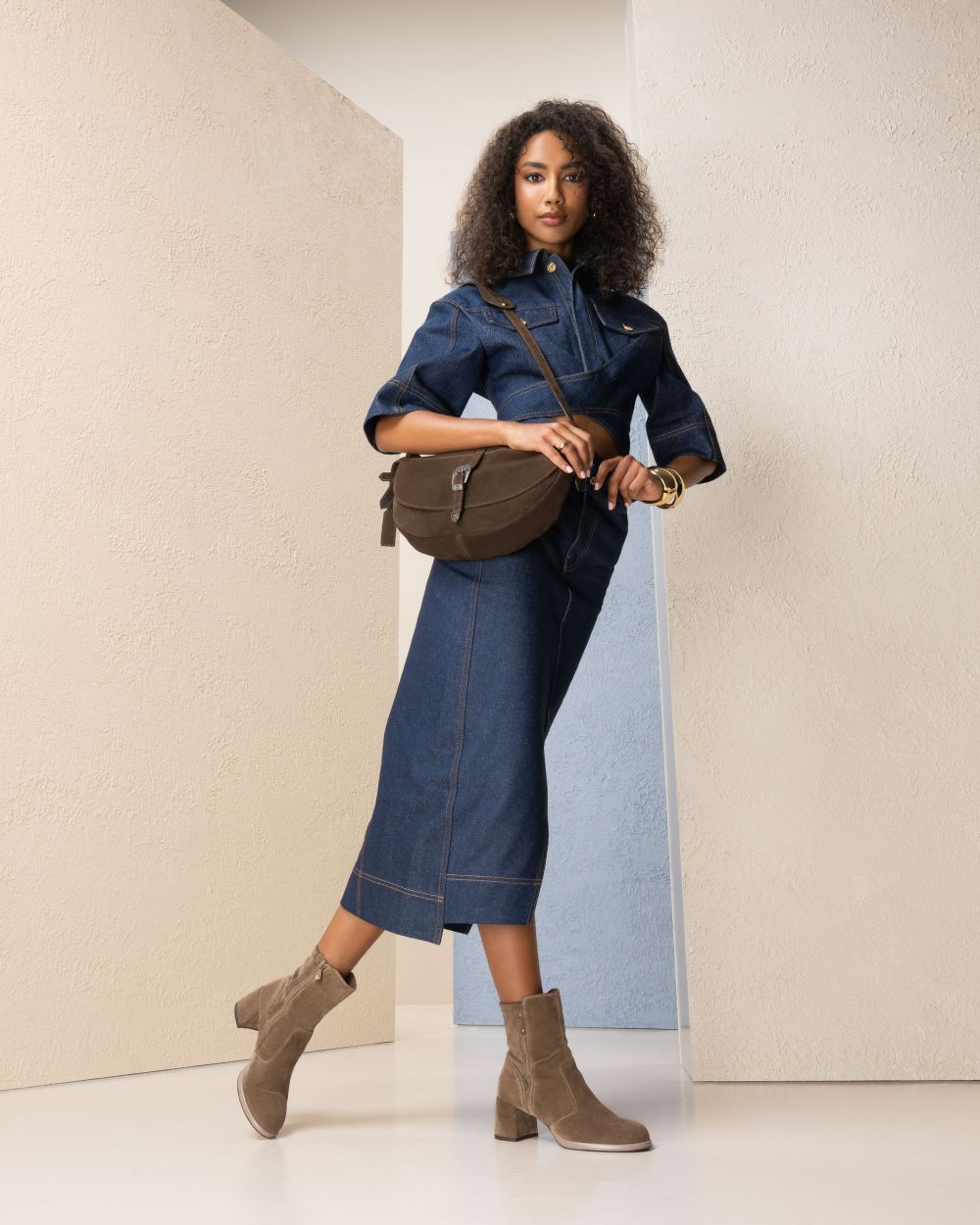 NeroGiardini Tronchetti Donna in Suede e Materiale Tecnico  I514311D-427 marroni  shoesstyle