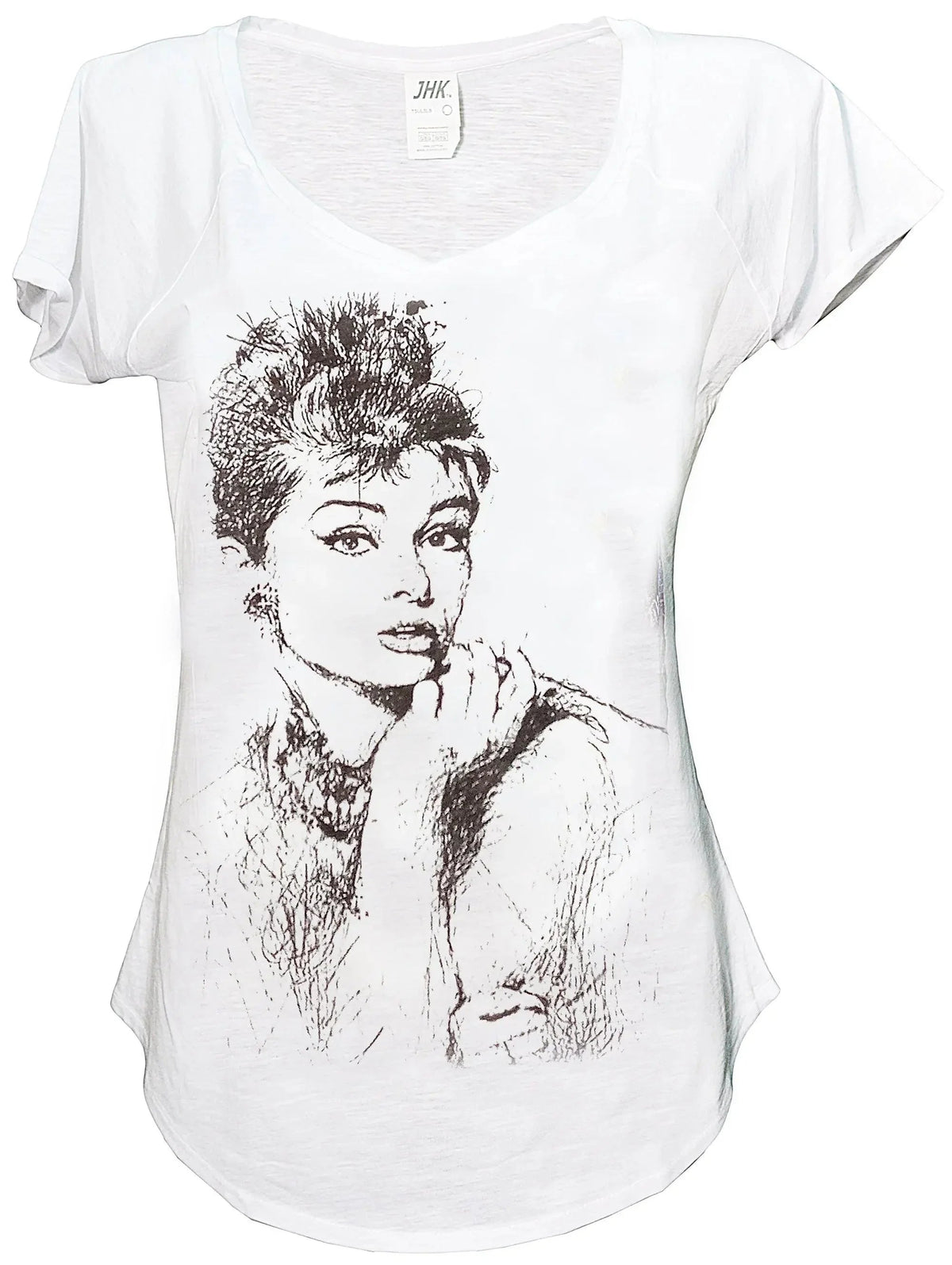 Audrey Hepburn Attrice Cinema Soggetto Silizzato 18-29 Urban Slub Lady Donna 100% Cotone Fiammato JK