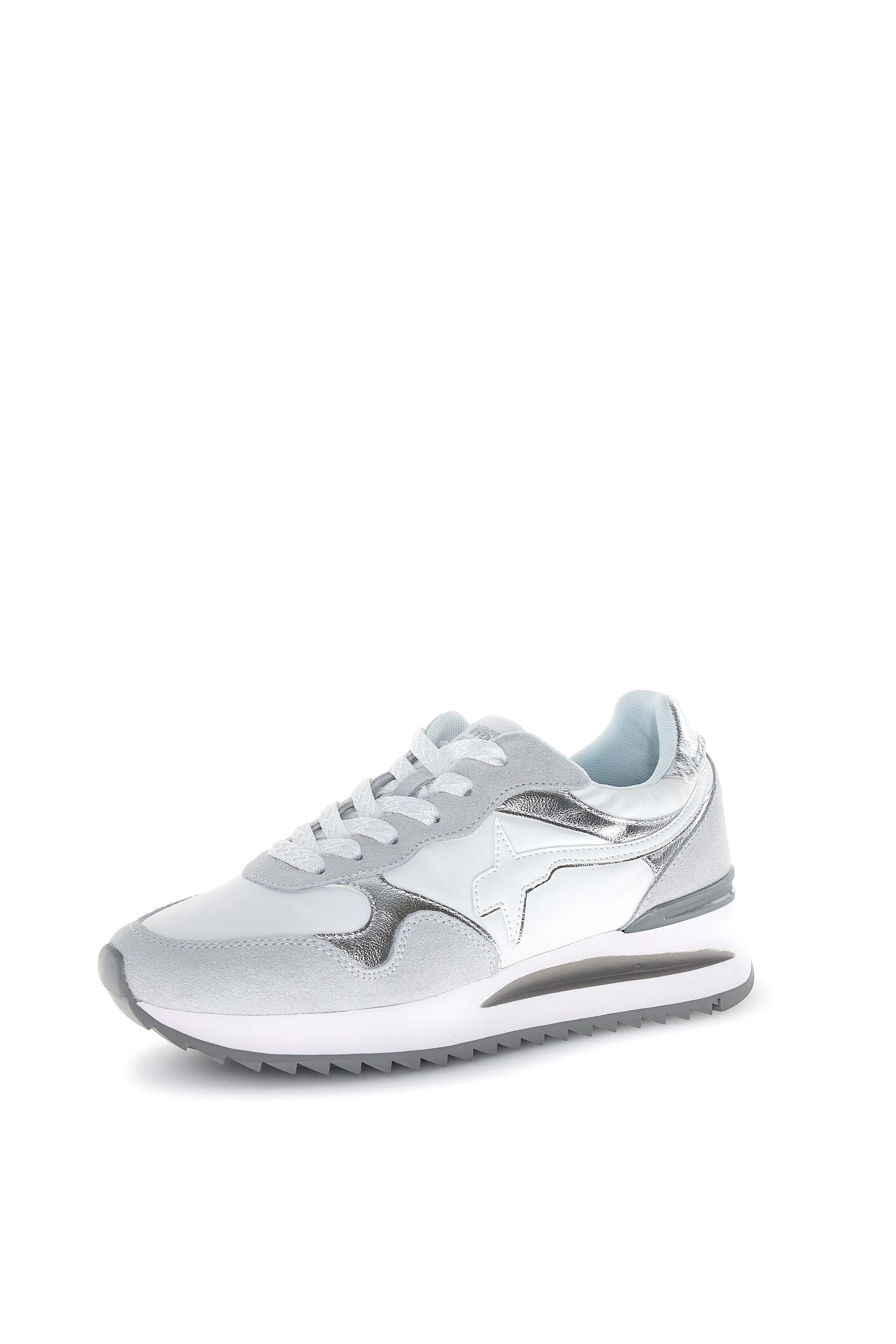 YAK-W. - Sneakers in tessuto tecnico e suede - Bianco-Argento