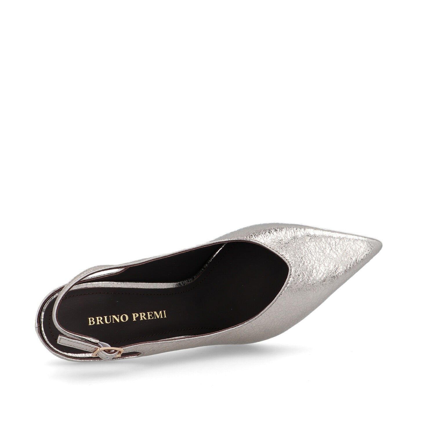 Bruno Premi Sling Back Tacco Stiletto in Pelle Platino