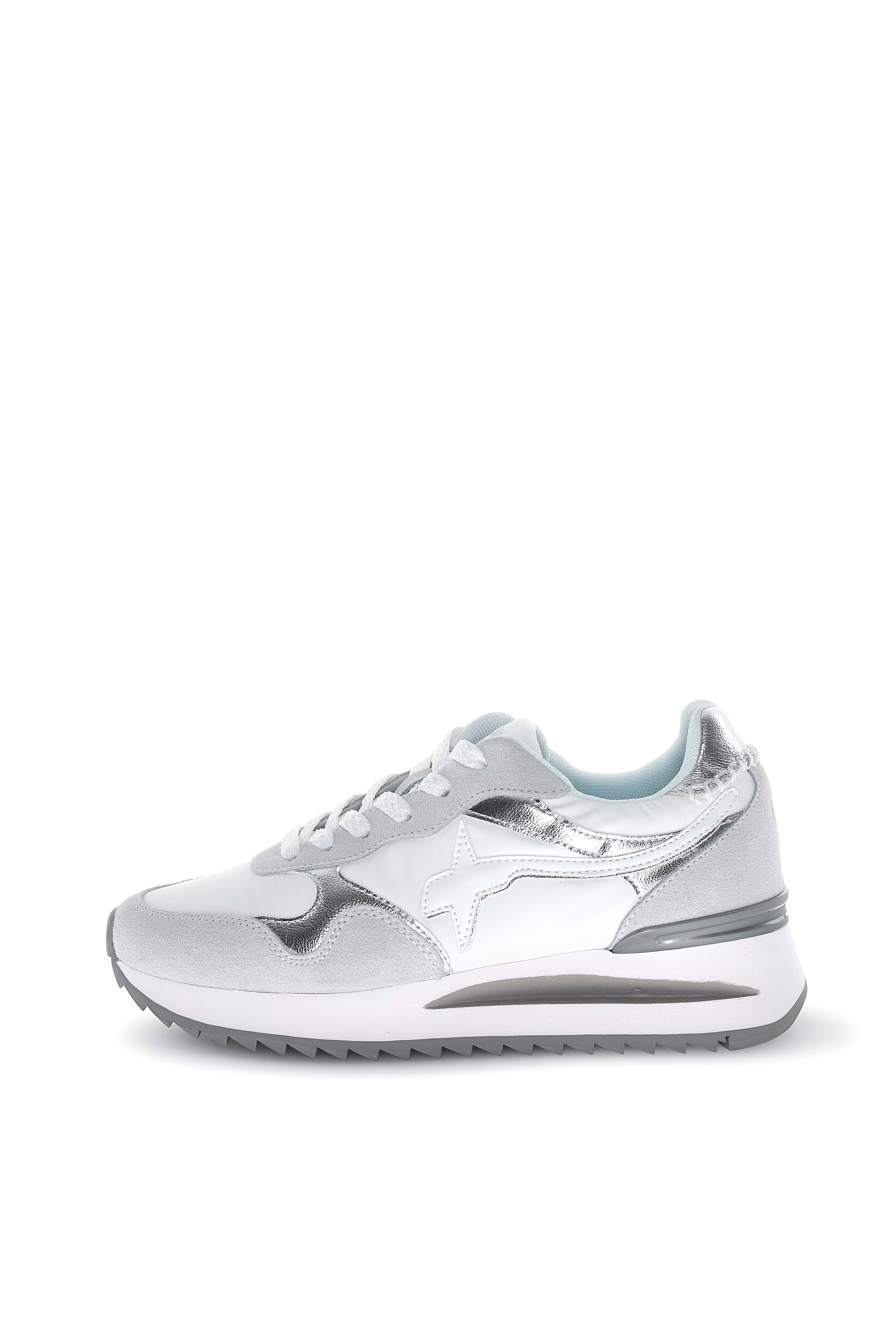 YAK-W. - Sneakers in tessuto tecnico e suede - Bianco-Argento