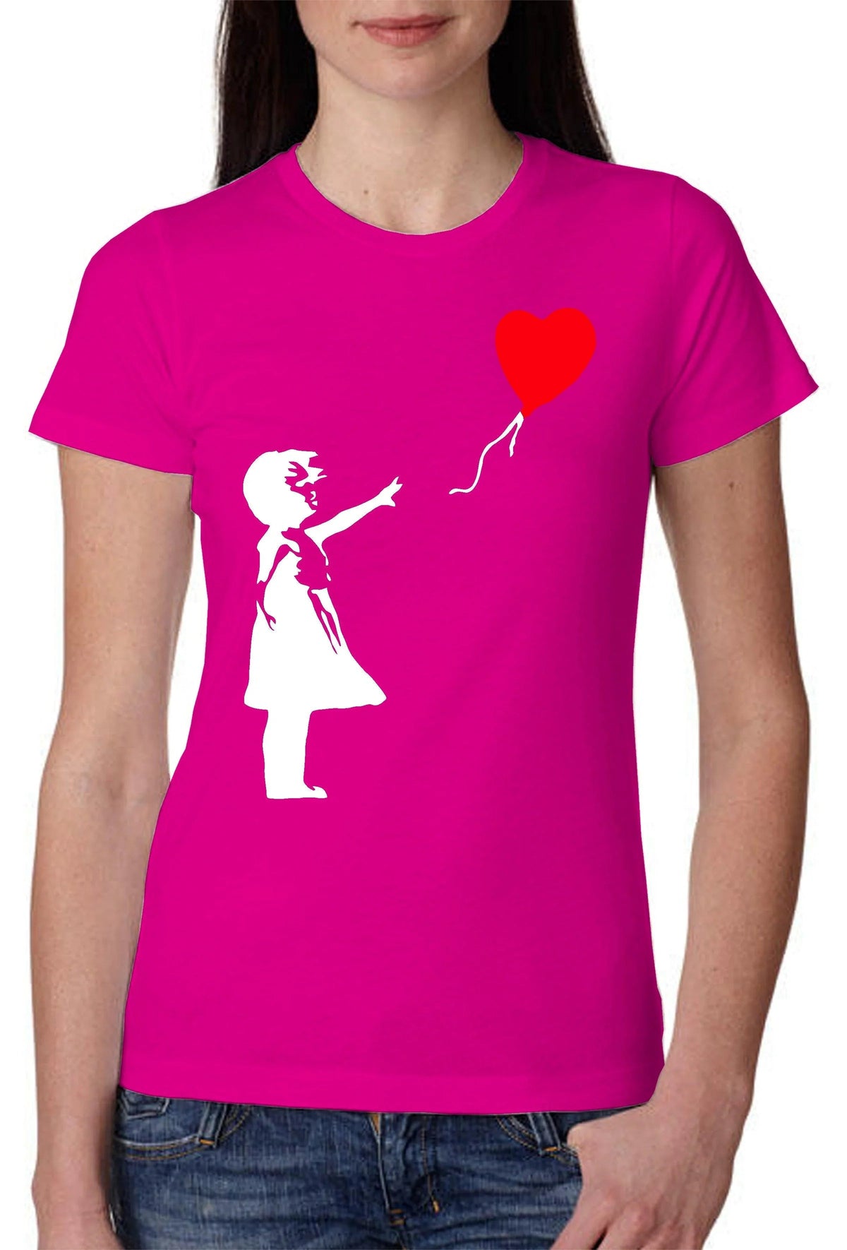 Bambina Banksy 3500 Lady T-Shirt Donna 100% Cotone Pettinato JK