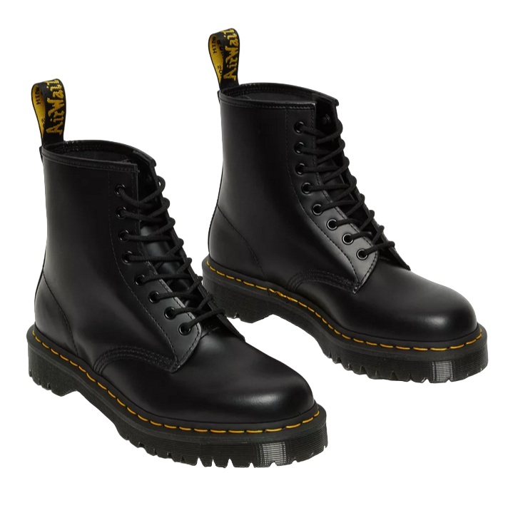 Dr. Martens 1460 BEX Smooth Anfibio Platform Nero 25345001 - Suola Alta Chunky 8 Occhielli
