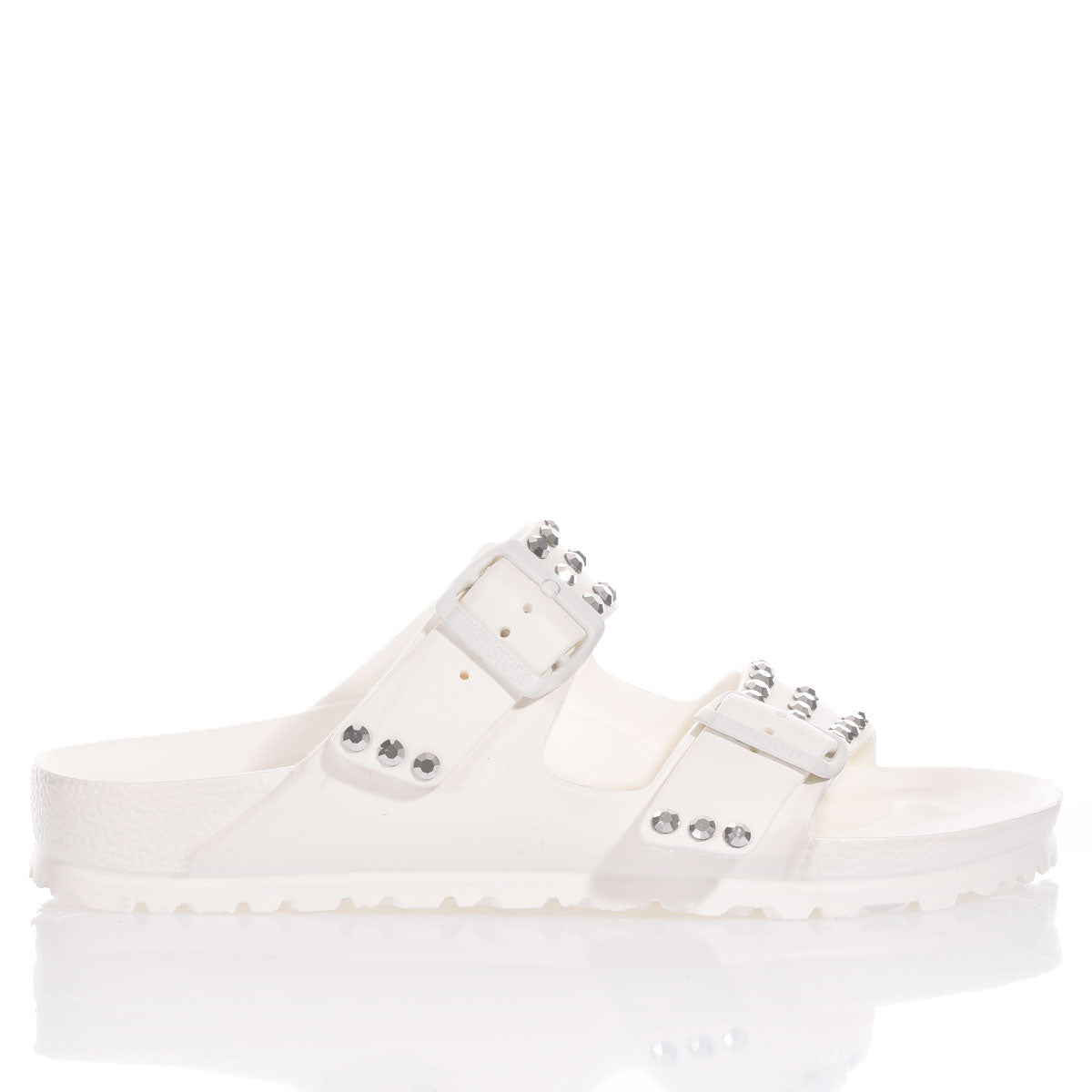 Birkenstock Sandalo Donna Arizona White Mirror Swarovski Bianco