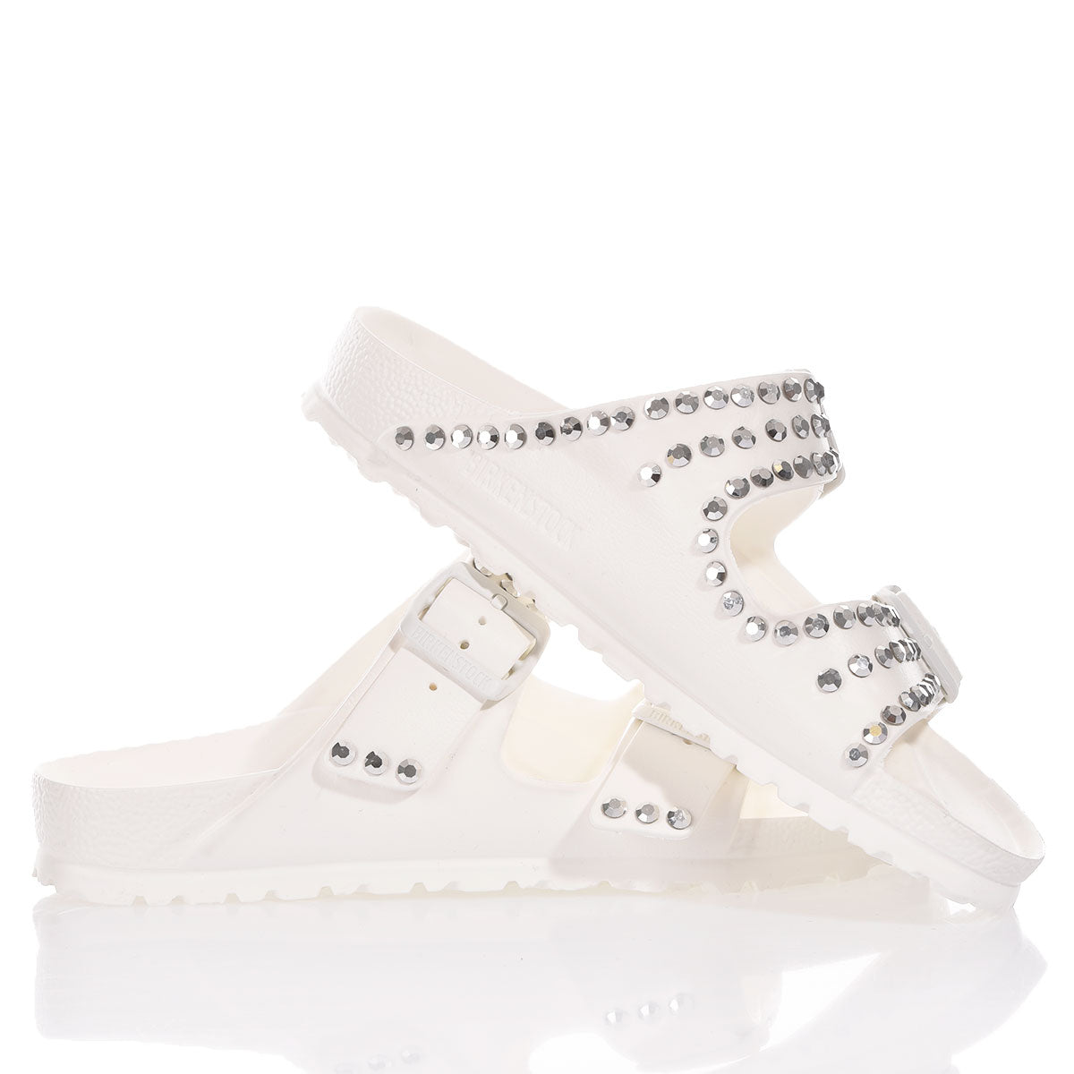 Birkenstock Sandalo Donna Arizona White Mirror Swarovski Bianco