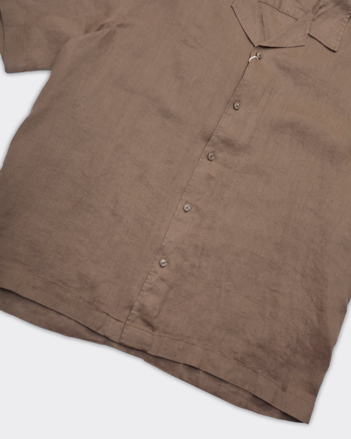 Camicia Kylian Linen SS Relaxed Resort Chocolate Chip