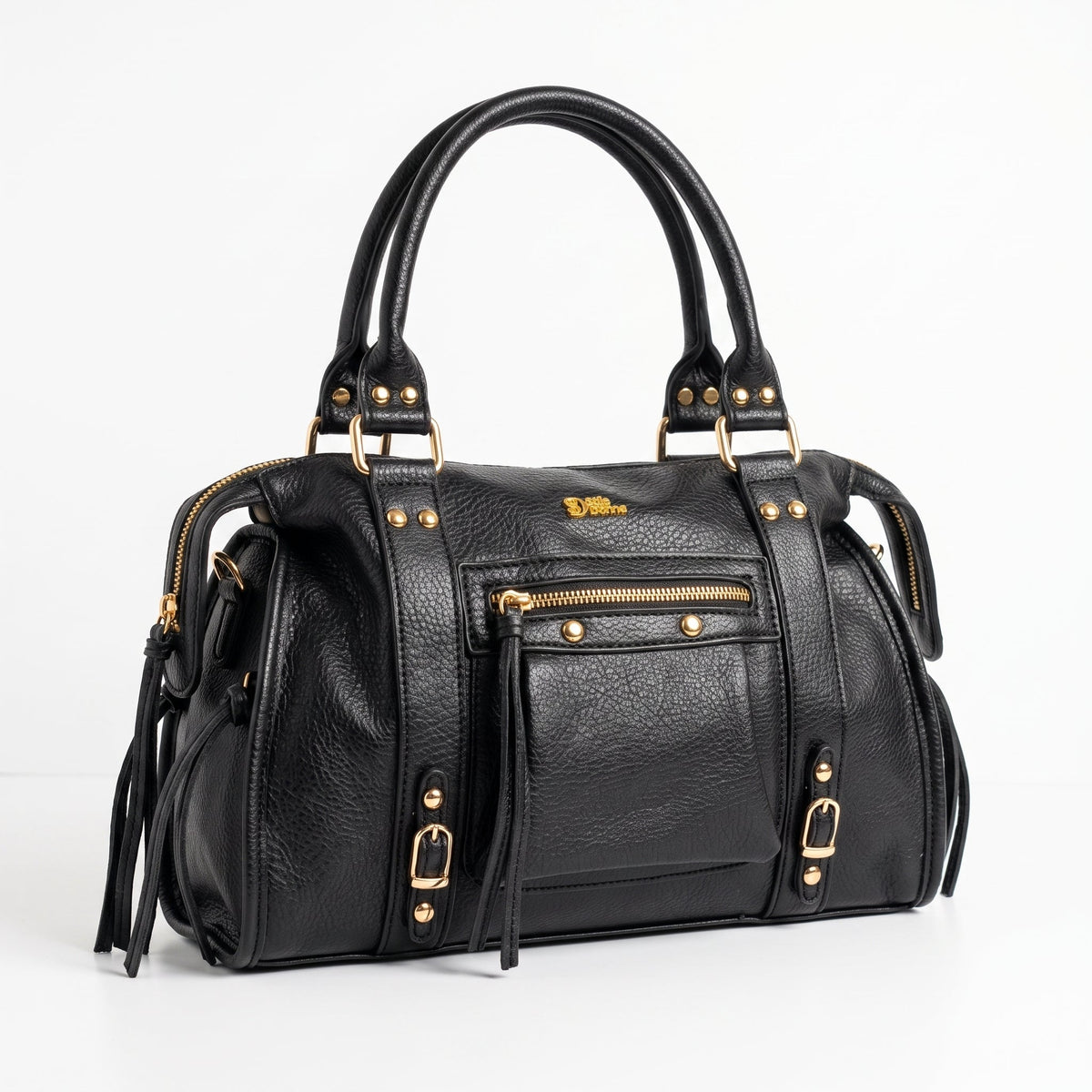 Borsa a Mano in Ecopelle Nera