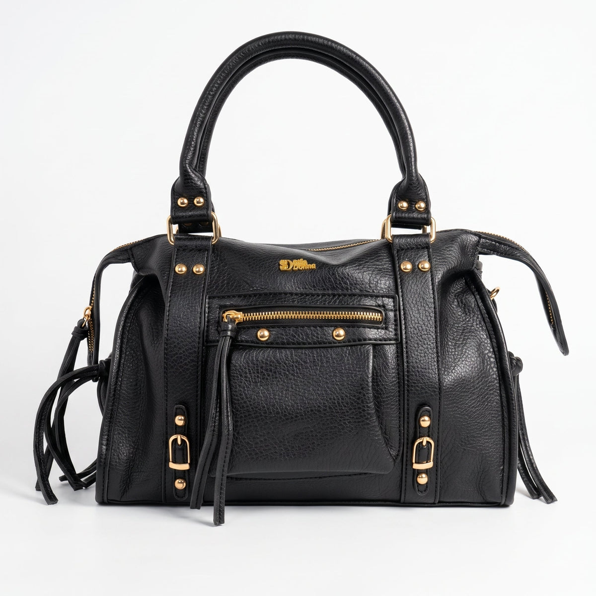 Borsa a Mano in Ecopelle Nera