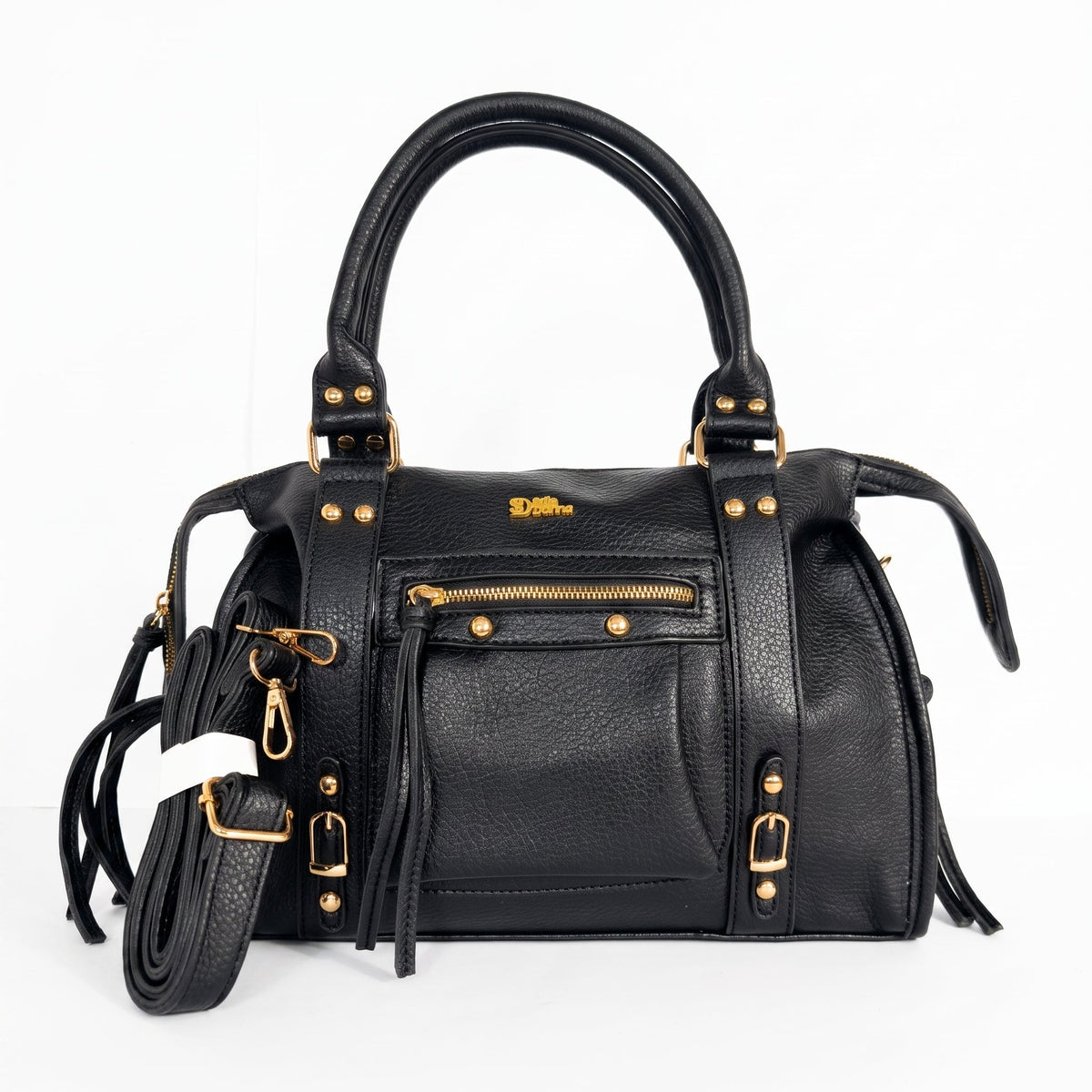 Borsa a Mano in Ecopelle Nera
