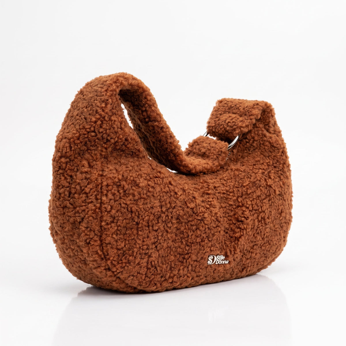 Borsa Hobo Trama Orsacchiotto Marrone