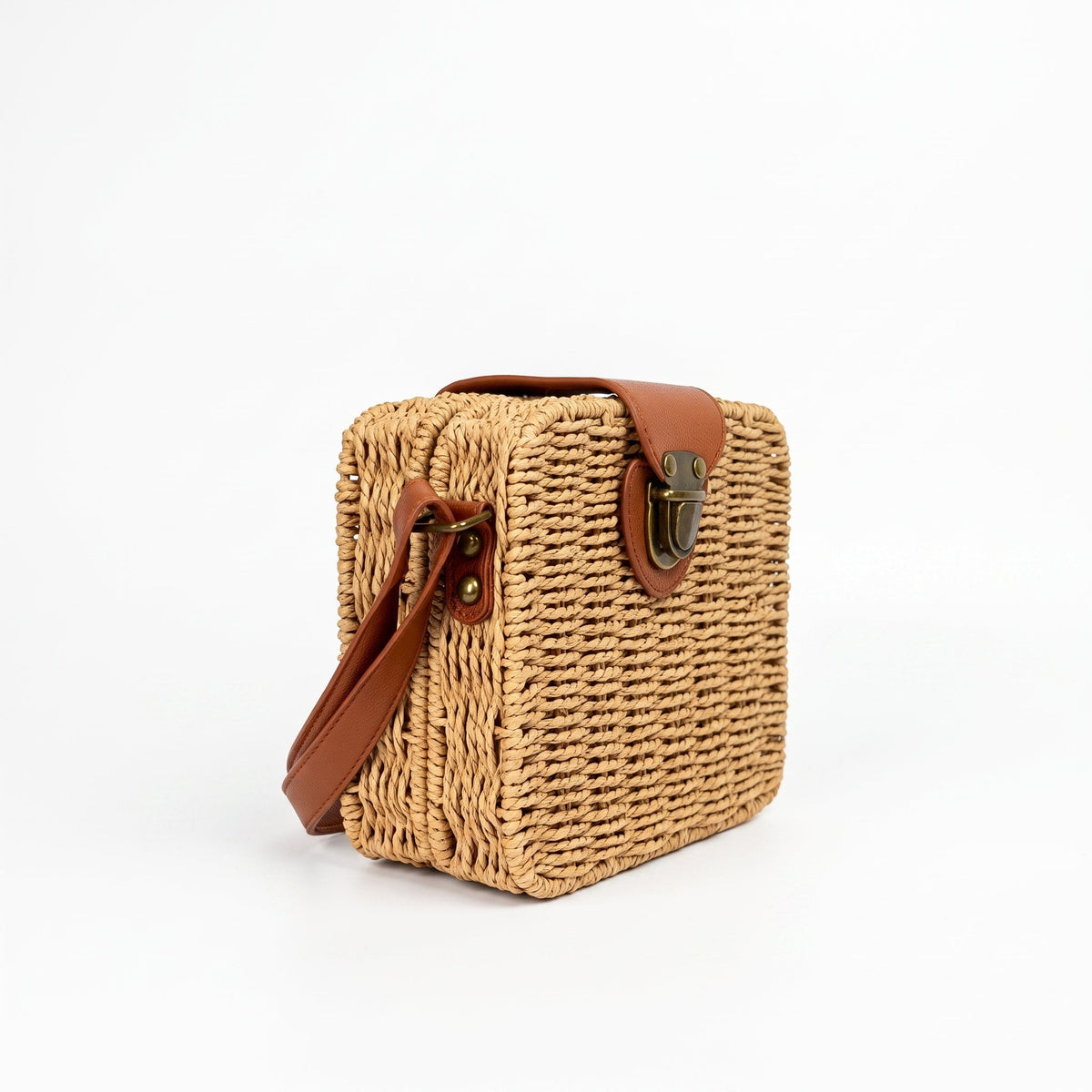 Borsa a Scatola in Paglia