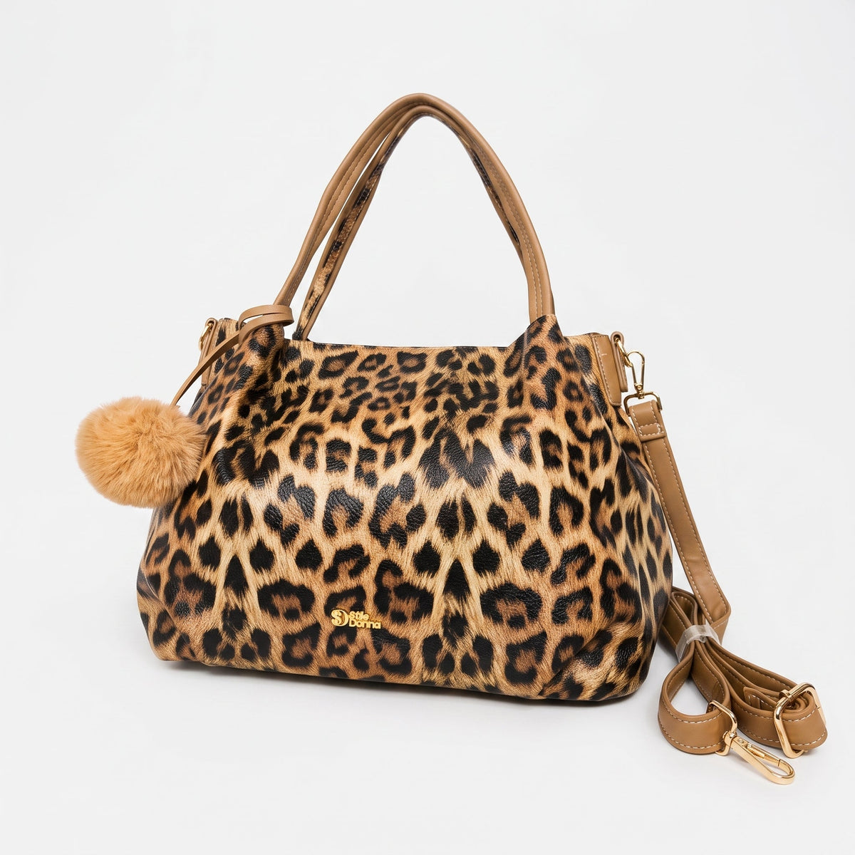 Borsa Leopardata Dettagli Dorati
