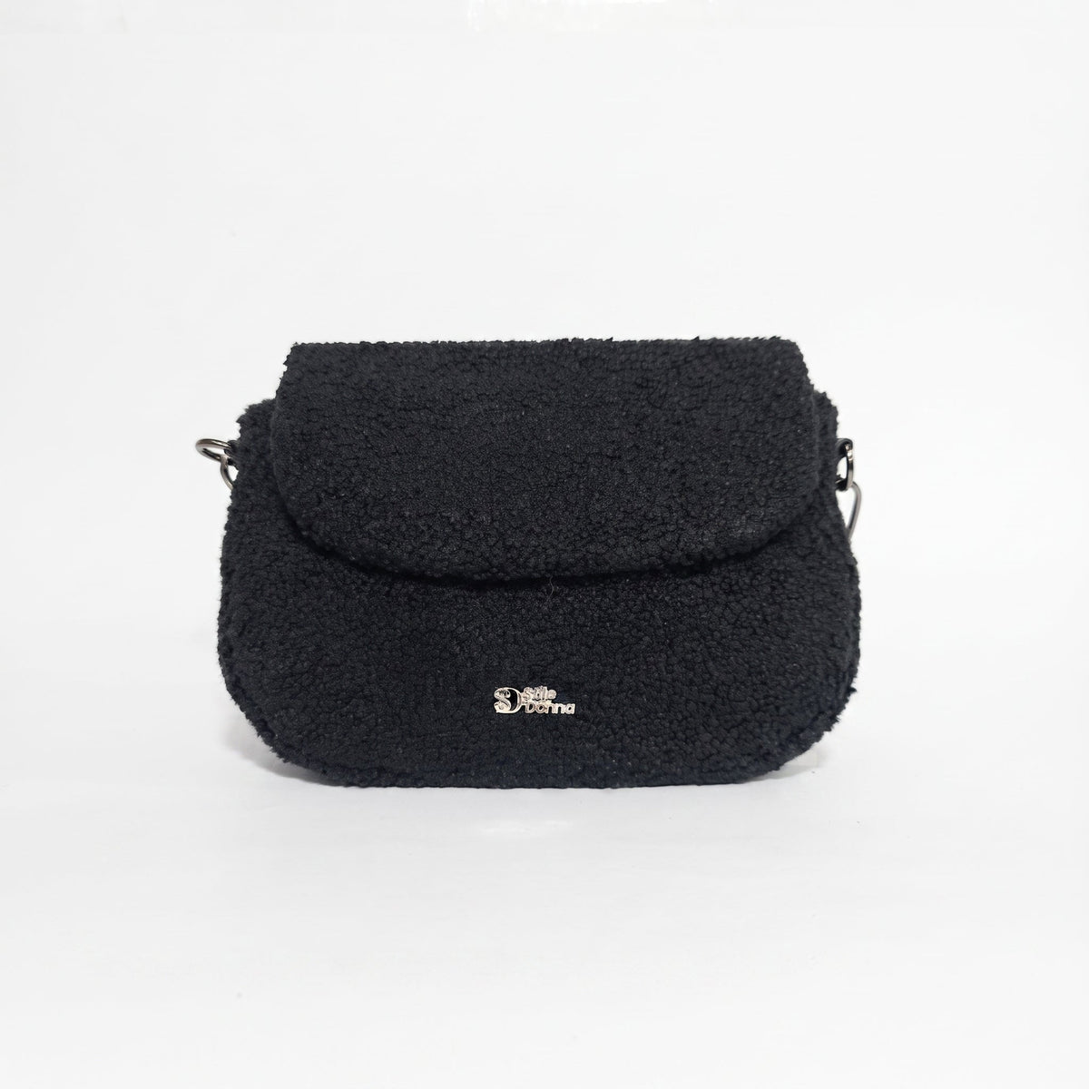 Borsa Nera con Manico Intrecciato