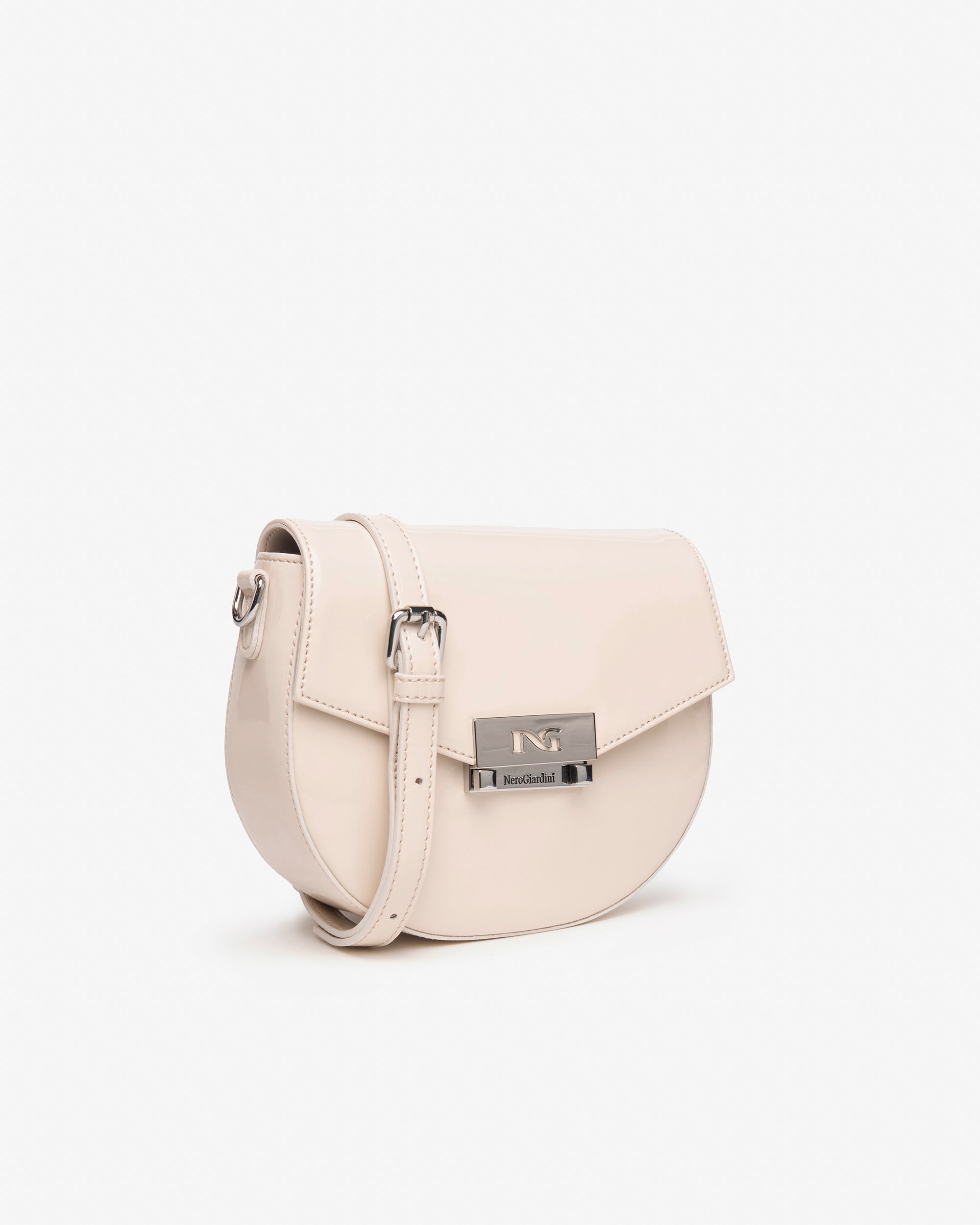 Borsa In Pelle Lucida Beige Latte  Nero Giardini