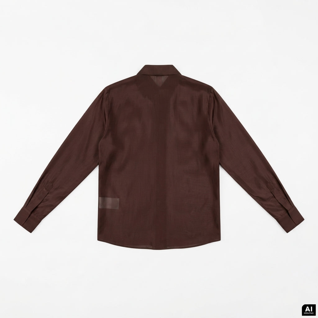 Gaudì camicia da donna manica lunga con volant 621BD45018 2411 cioccolato