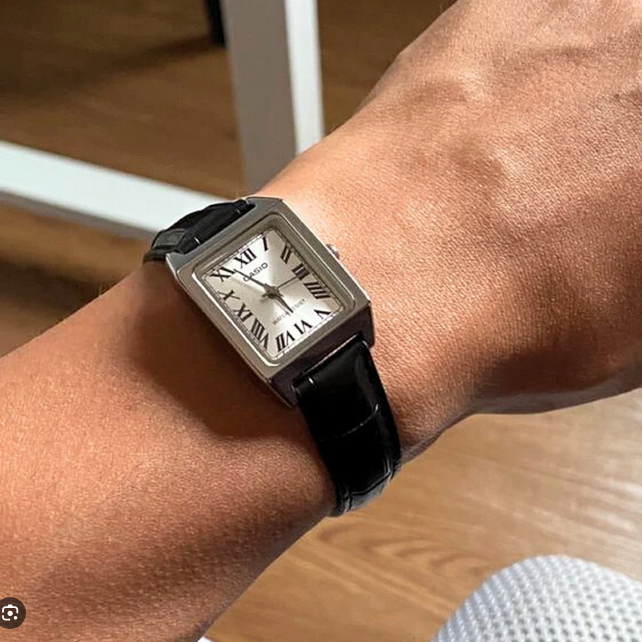 Orologio casio per donna LTP‑V007L‑7B1  pelle nera
