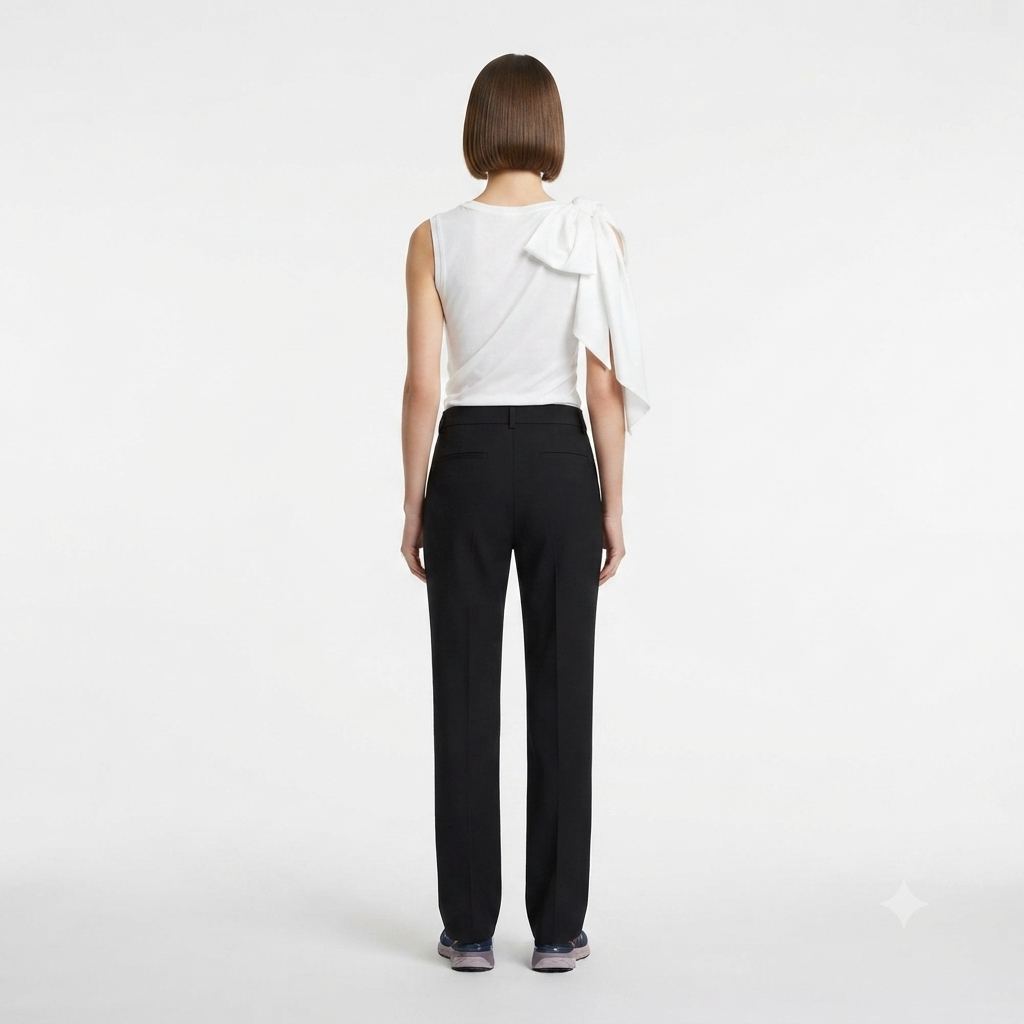 Relish T-Shirt Aimee Smanicata Fiocco Spalla Arricciatura RDP260103323 1100 Bianco