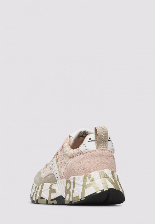 Club 105 Sneakers in suede e tessuto Beige-Cipria-Platino