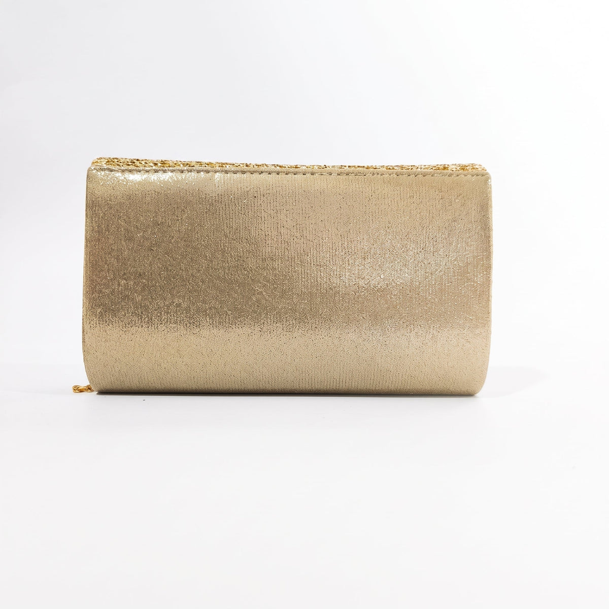 Clutch Busta con Patta Glitter Oro