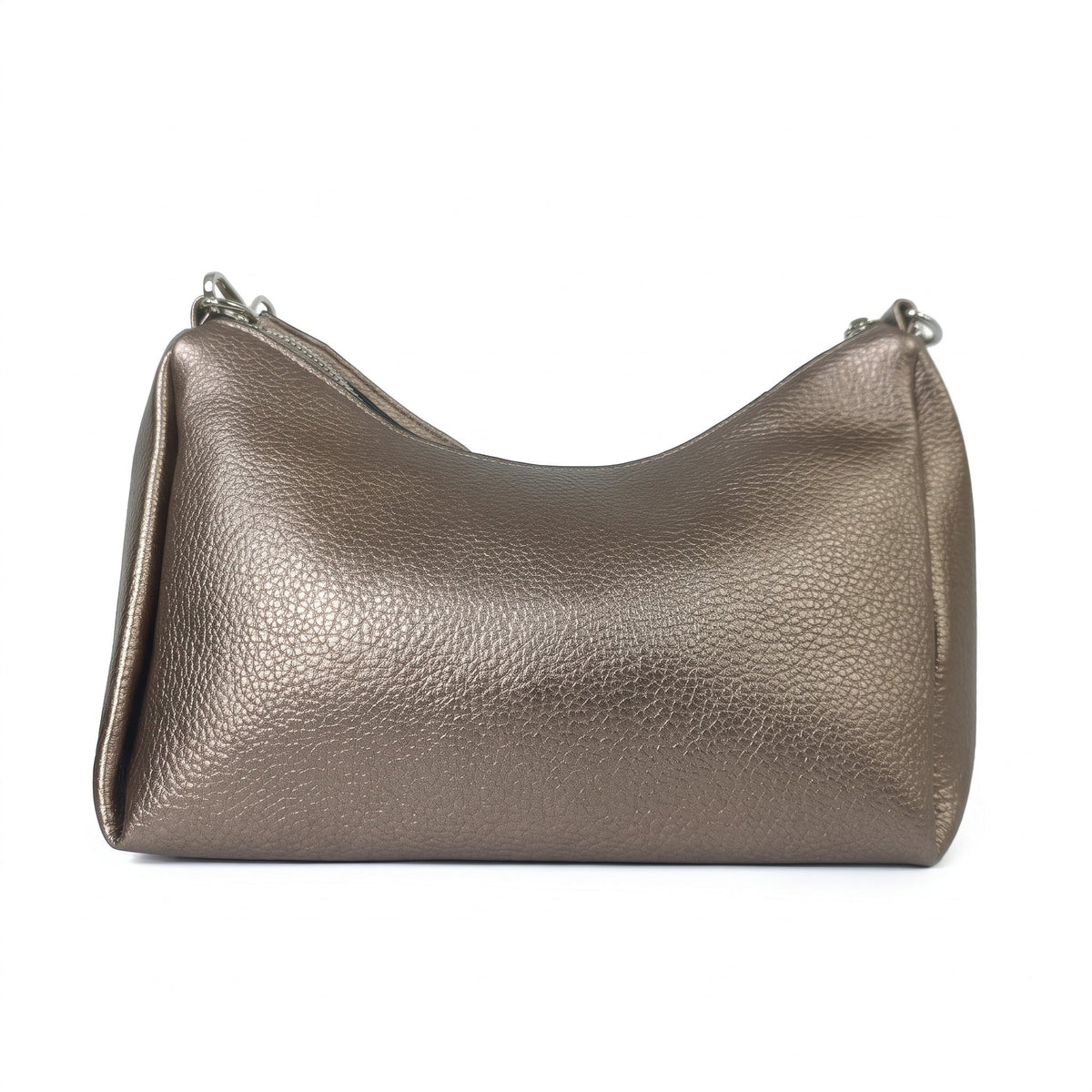 Coconuda Borsa in Ecopelle Rosa Oro Metallizzato con Perline