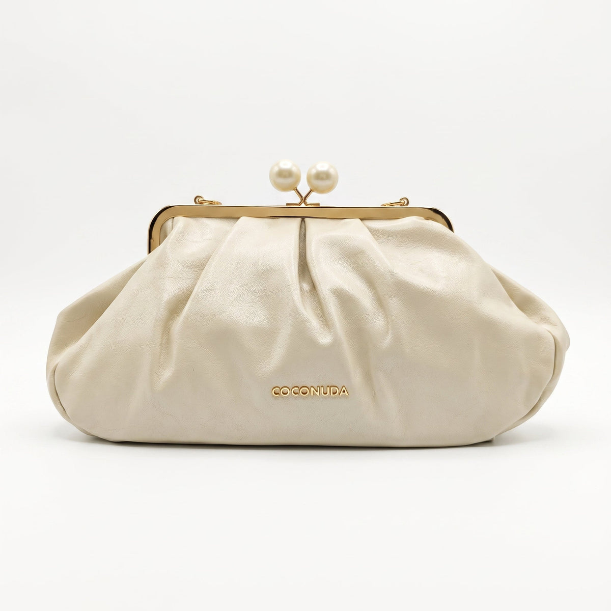 Coconuda Pochette in Ecopelle Marrone con Chiusura a Scatto e Tracolla