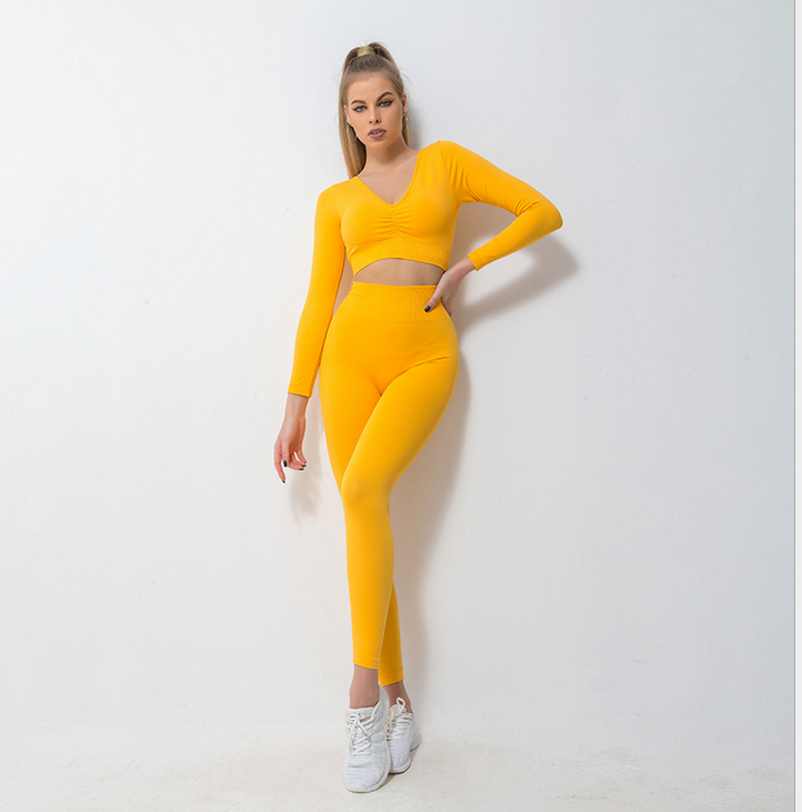 Completo Yoga Donna Due Pezzi - Top a Maniche Lunghe e Pantaloni | LowEconomy