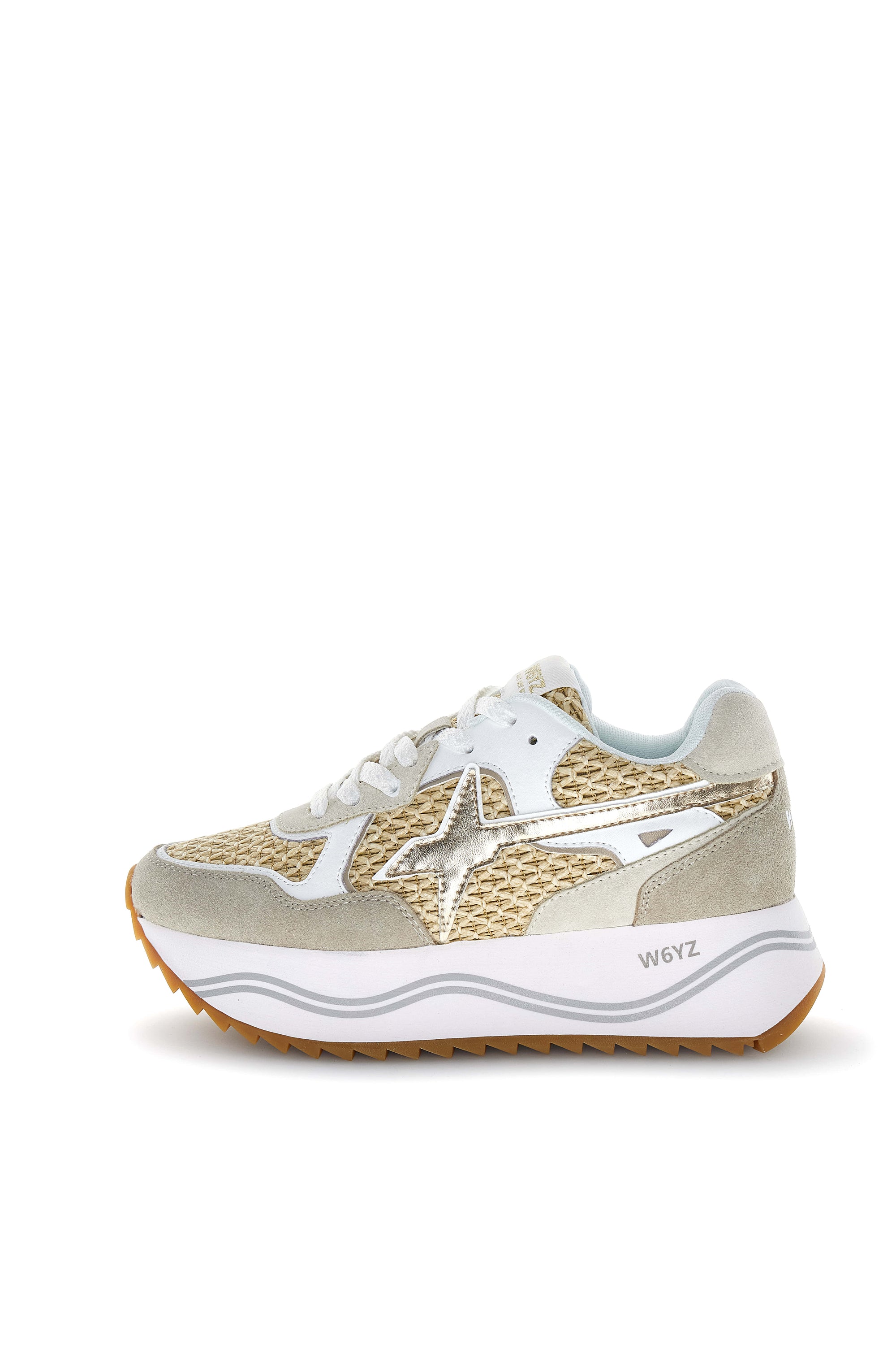 DEVA W. - Sneakers in suede e tessuto - Grano-Bianco-Sabbia