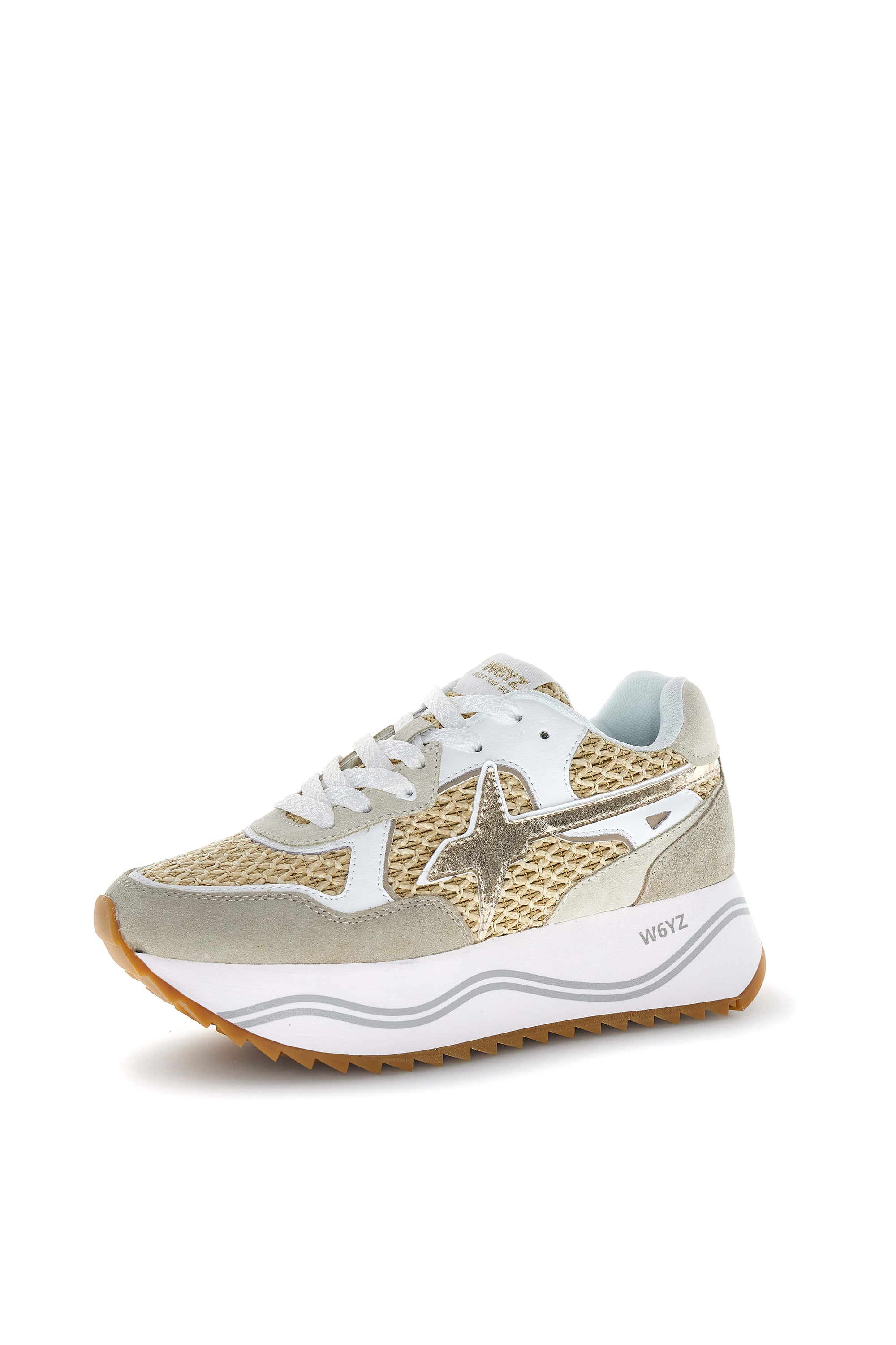 DEVA W. - Sneakers in suede e tessuto - Grano-Bianco-Sabbia