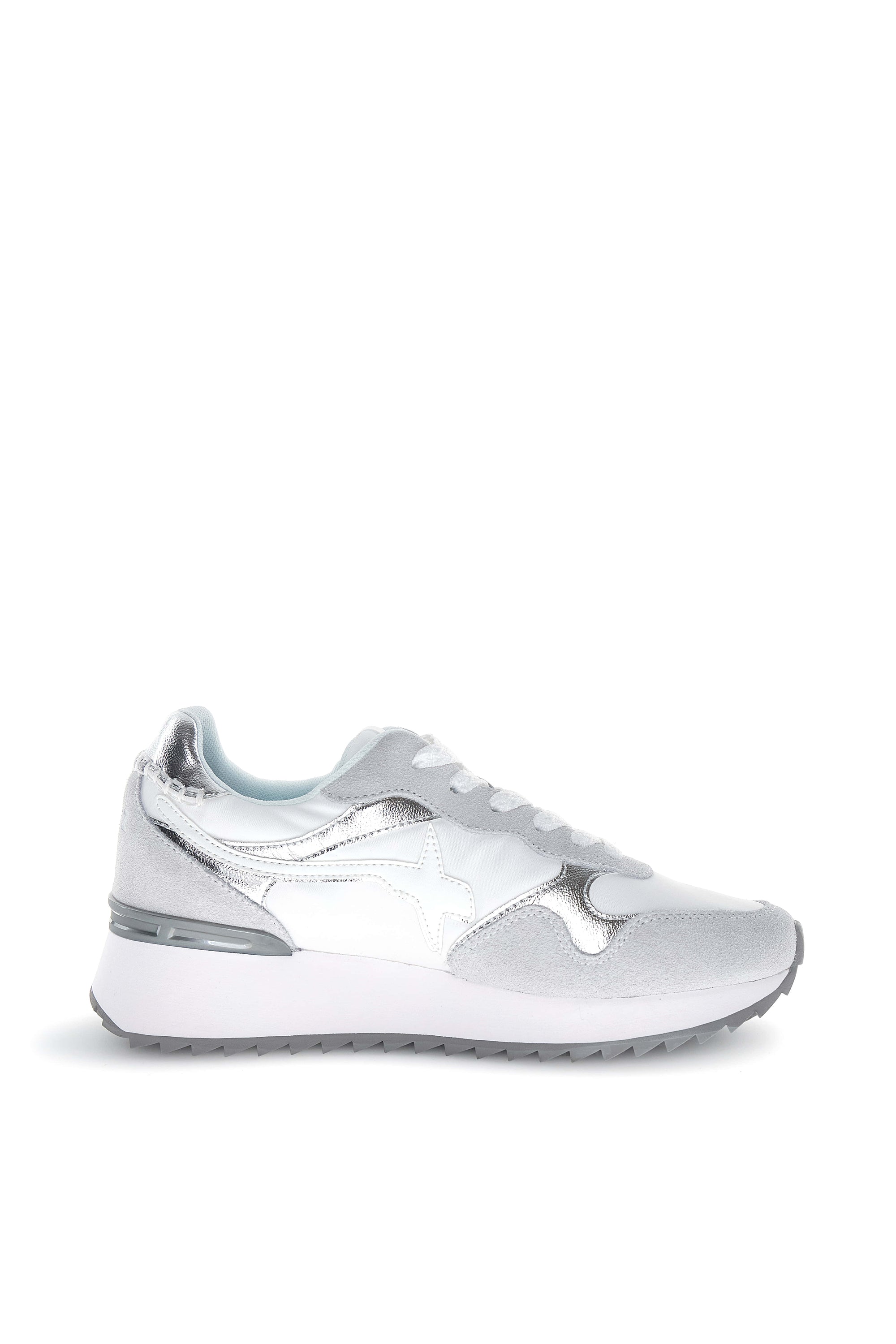 YAK-W. - Sneakers in tessuto tecnico e pelle - Bianco-Platino